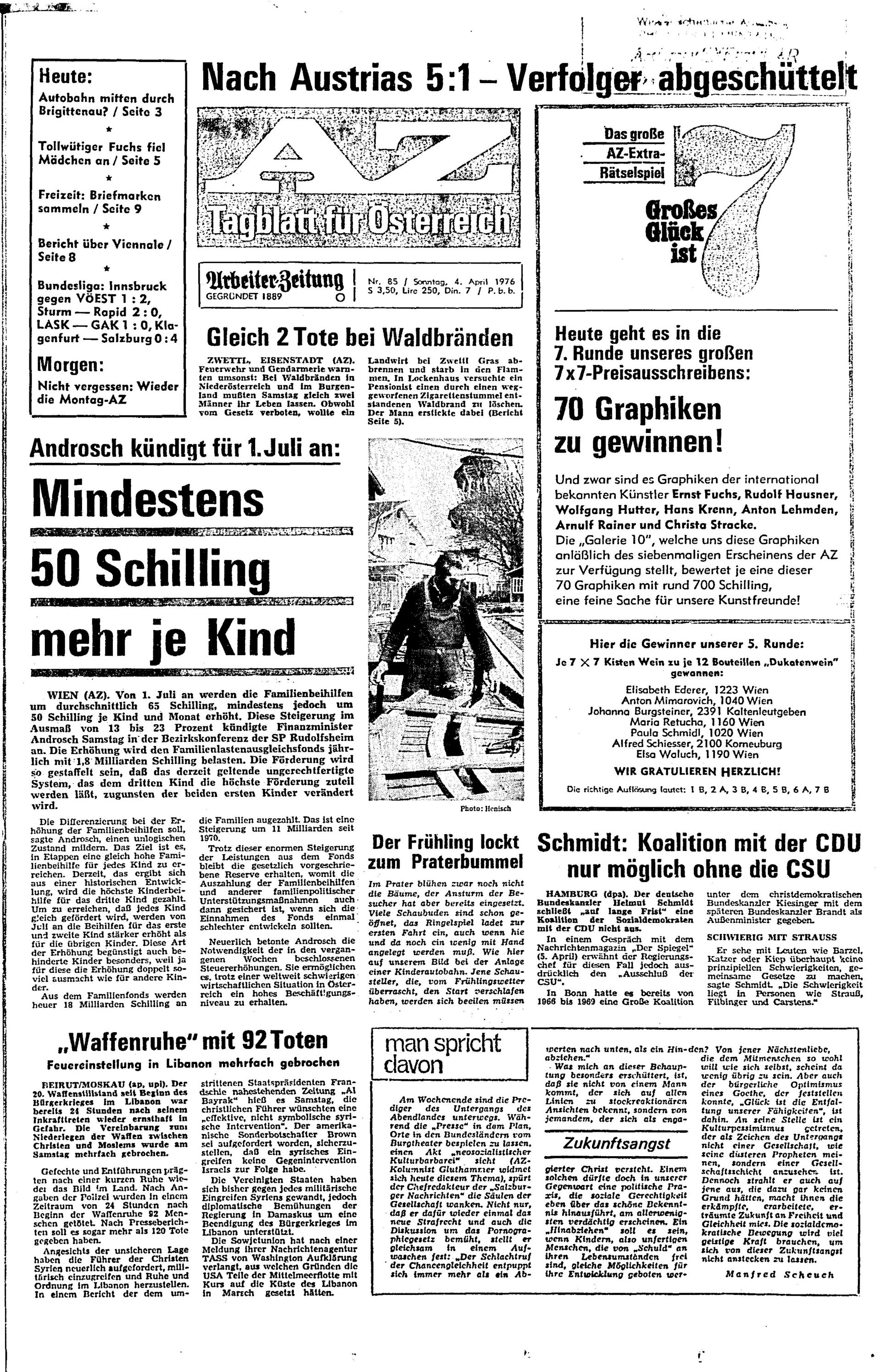 Ausgabe So. 04.04.1976, Seite 1