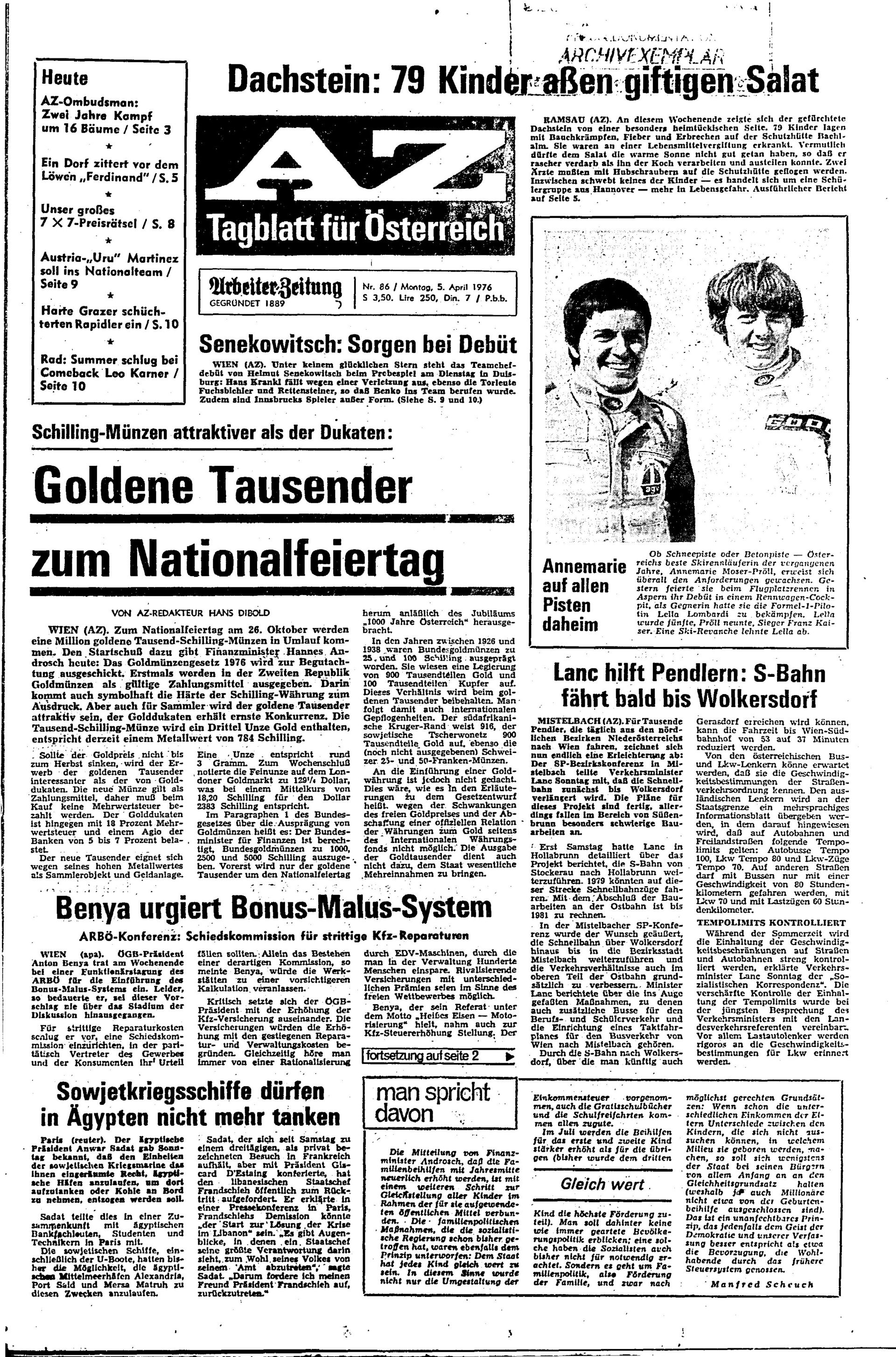 Ausgabe Mo. 05.04.1976, Seite 1