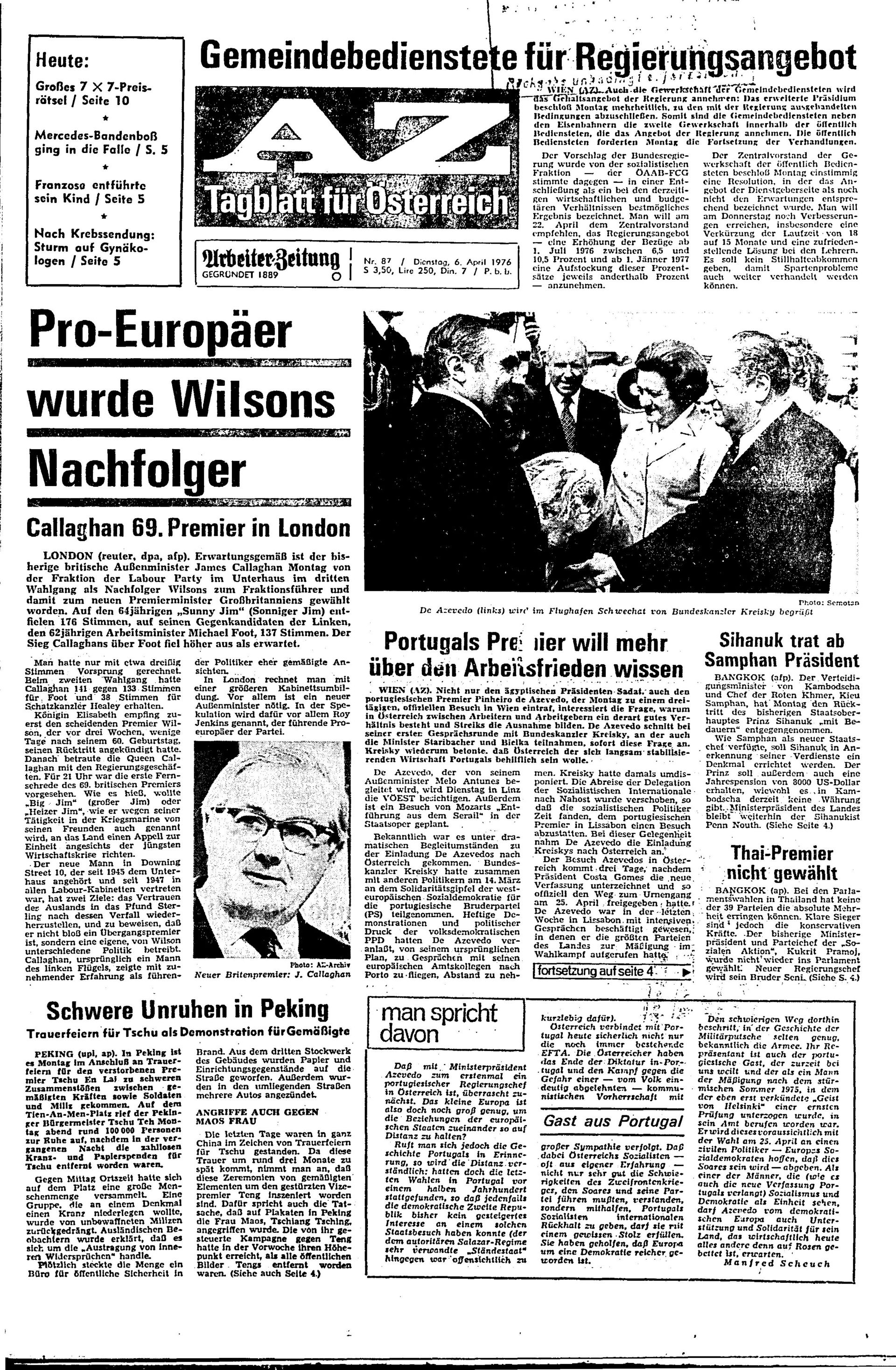 Ausgabe Di. 06.04.1976, Seite 1