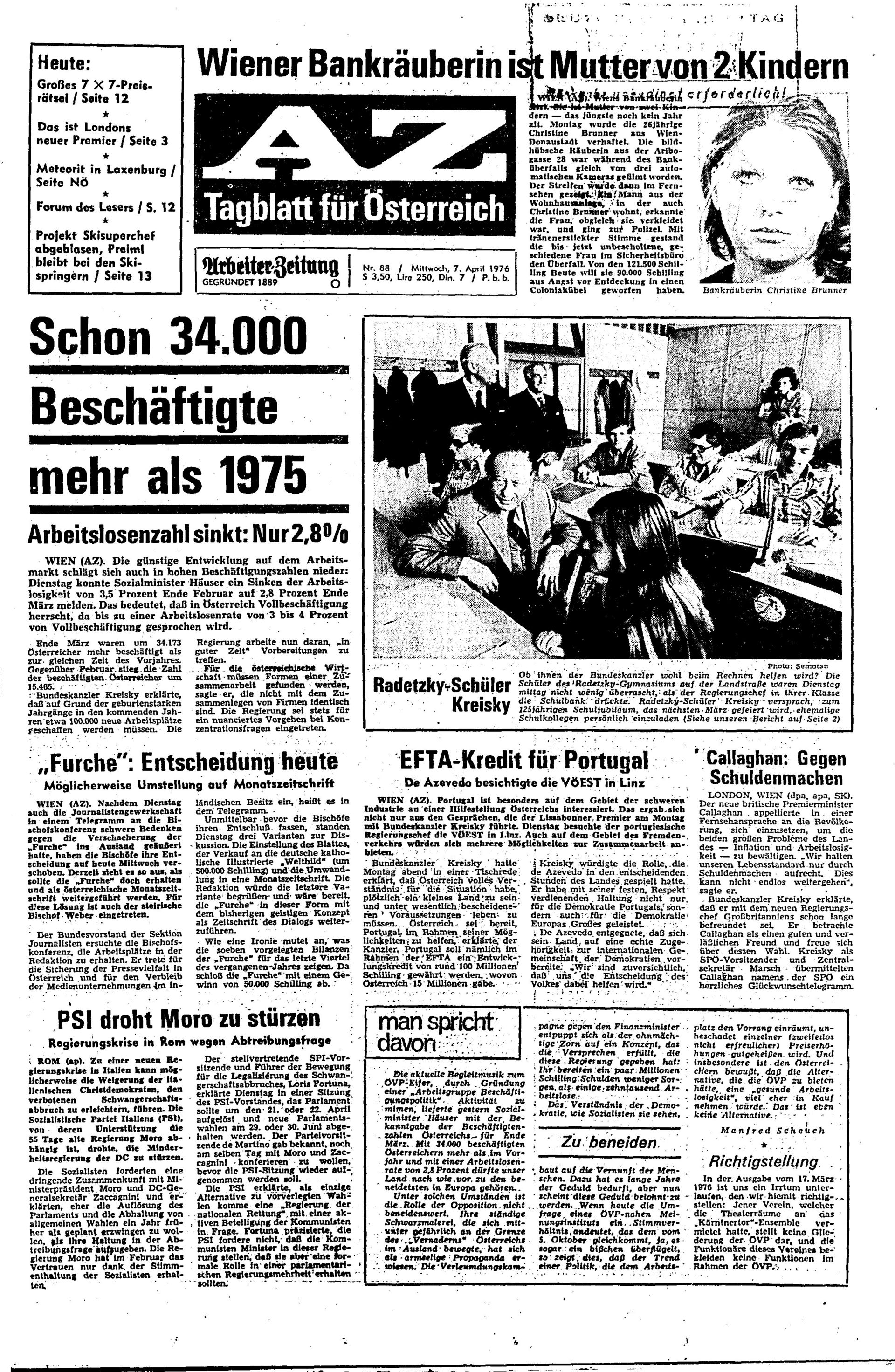 Ausgabe Mi. 07.04.1976, Seite 1