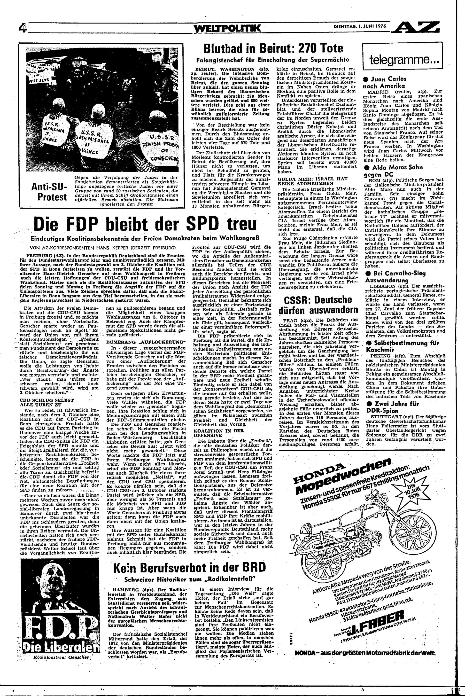 Ausgabe Di. 01.06.1976, Seite 4