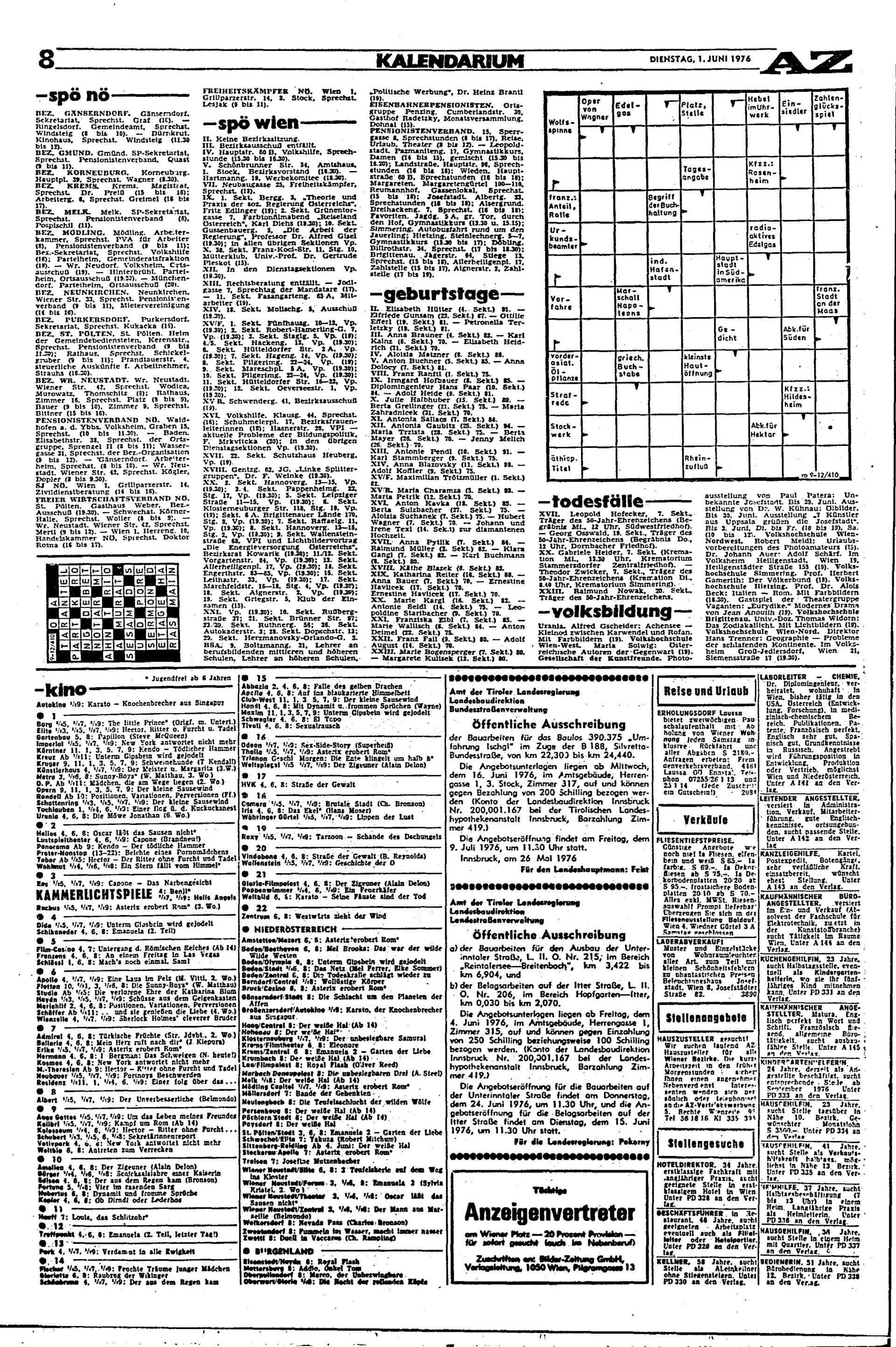 Ausgabe Di. 01.06.1976, Seite 8