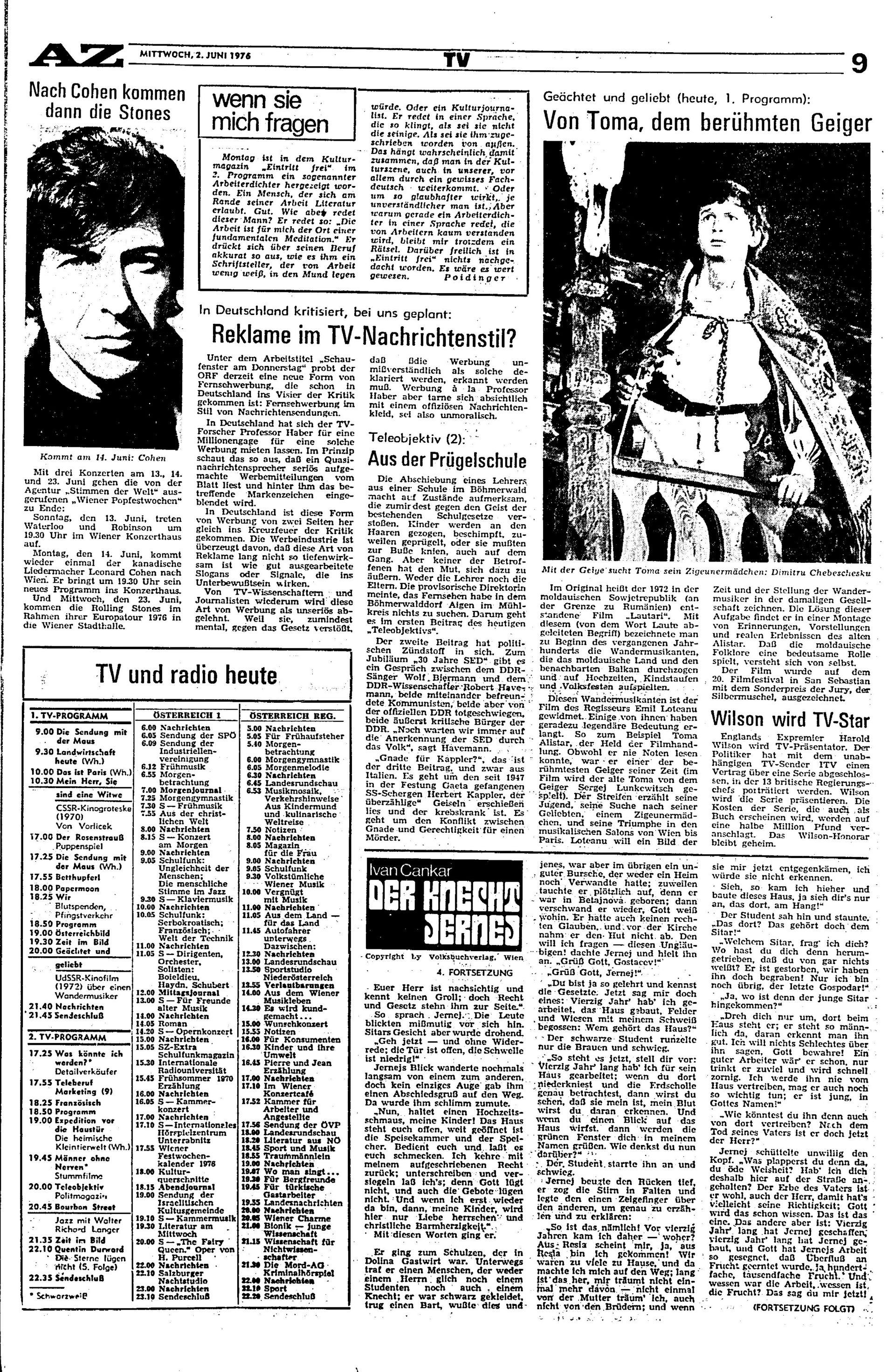 Ausgabe Mi. 02.06.1976, Seite 9