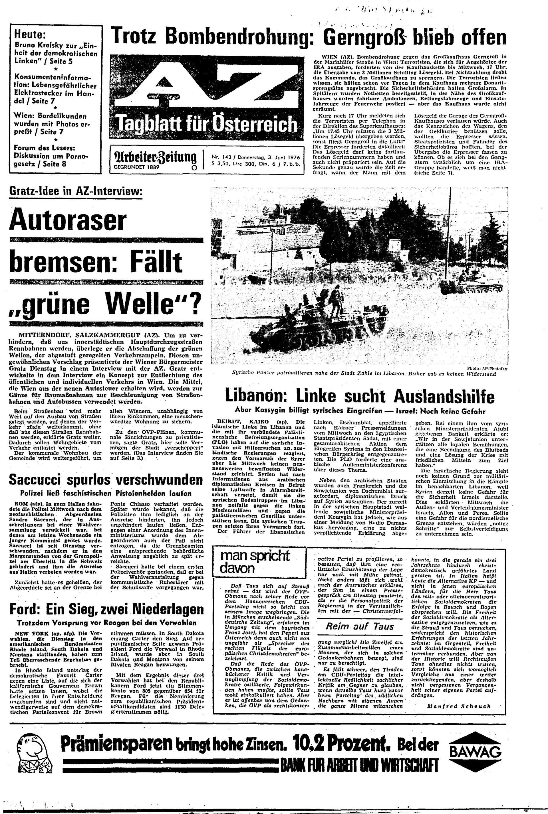 Ausgabe Do. 03.06.1976, Seite 1