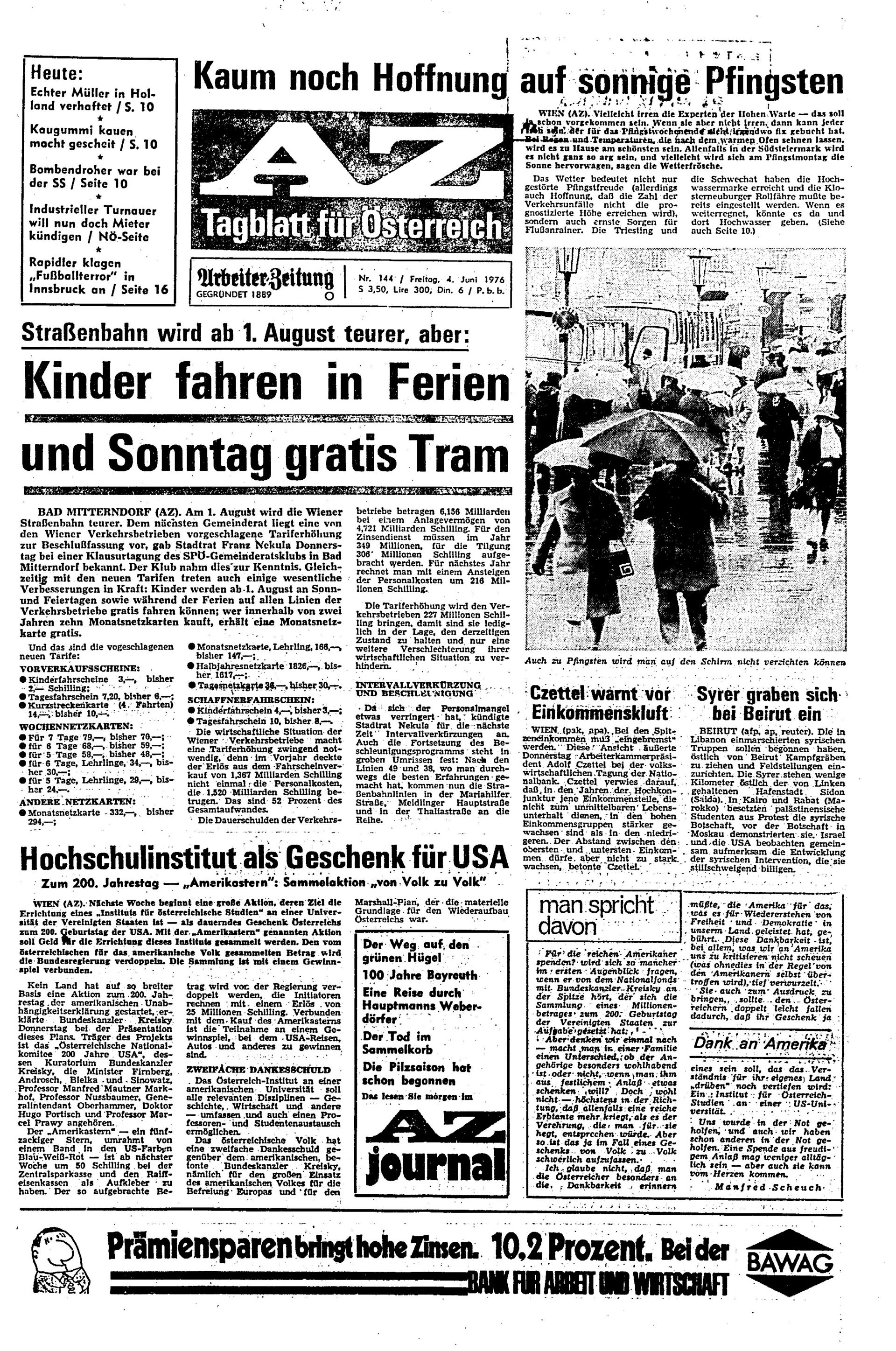 Ausgabe Fr. 04.06.1976, Seite 1