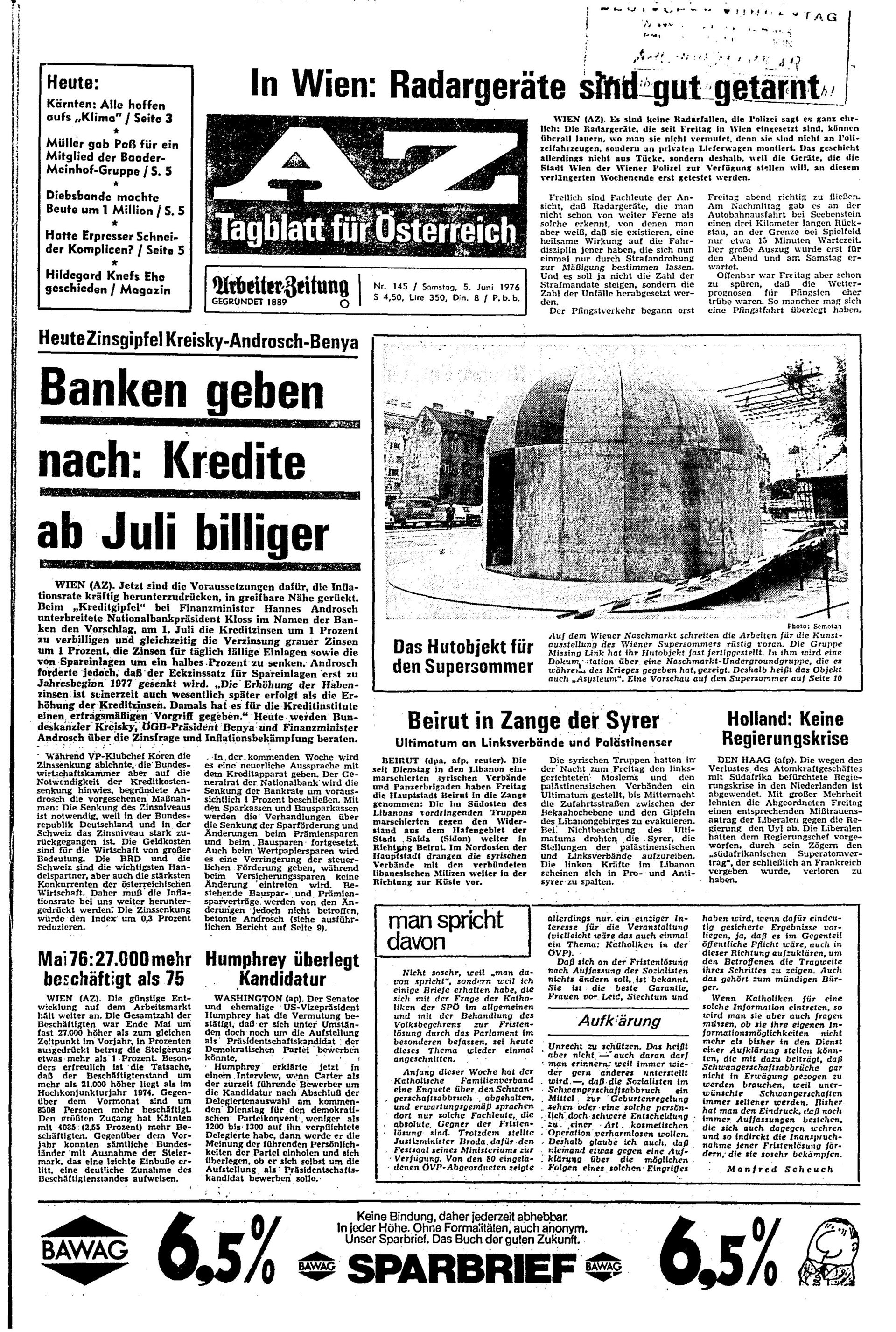 Ausgabe Sa. 05.06.1976, Seite 1