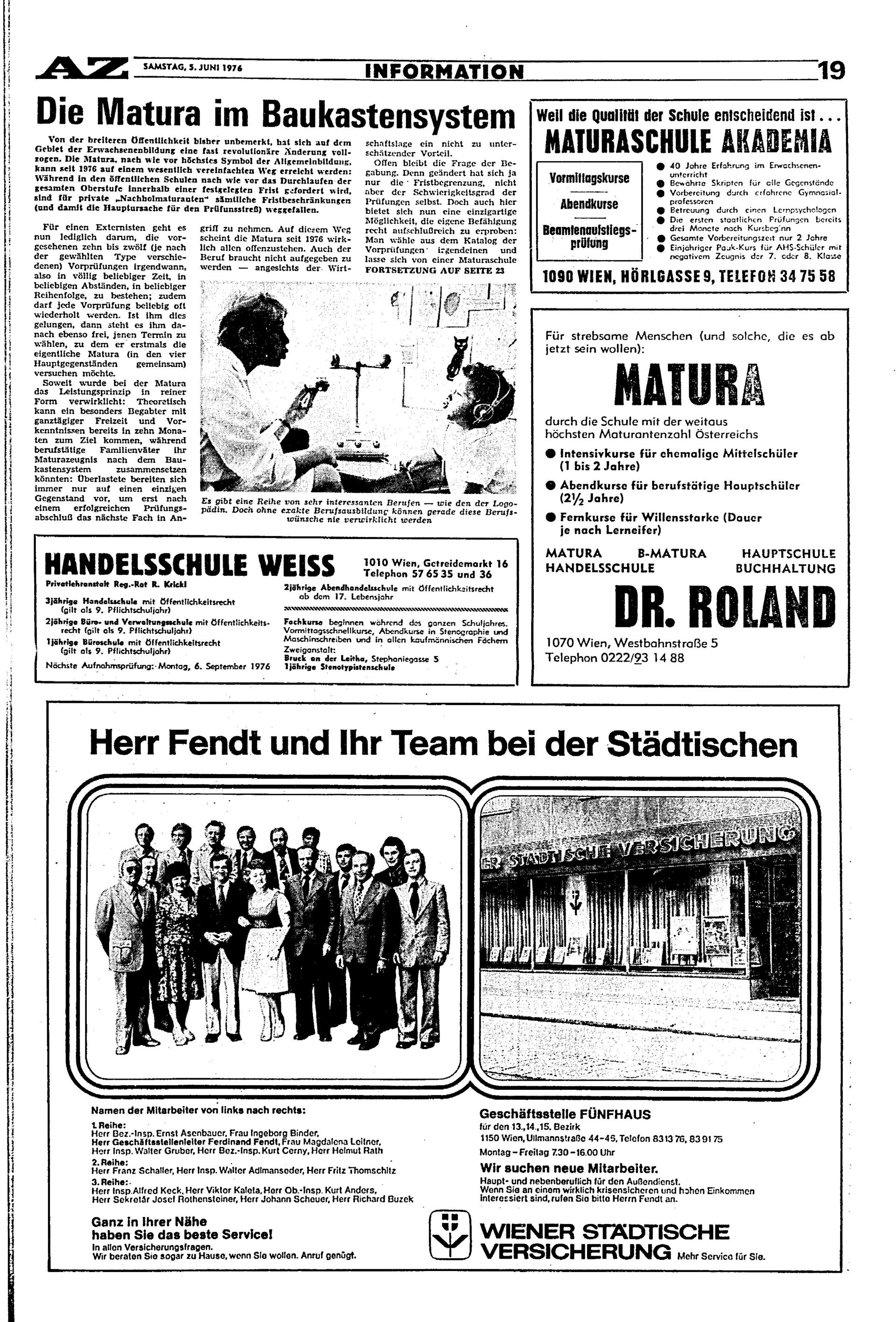 Ausgabe Sa. 05.06.1976, Seite 19