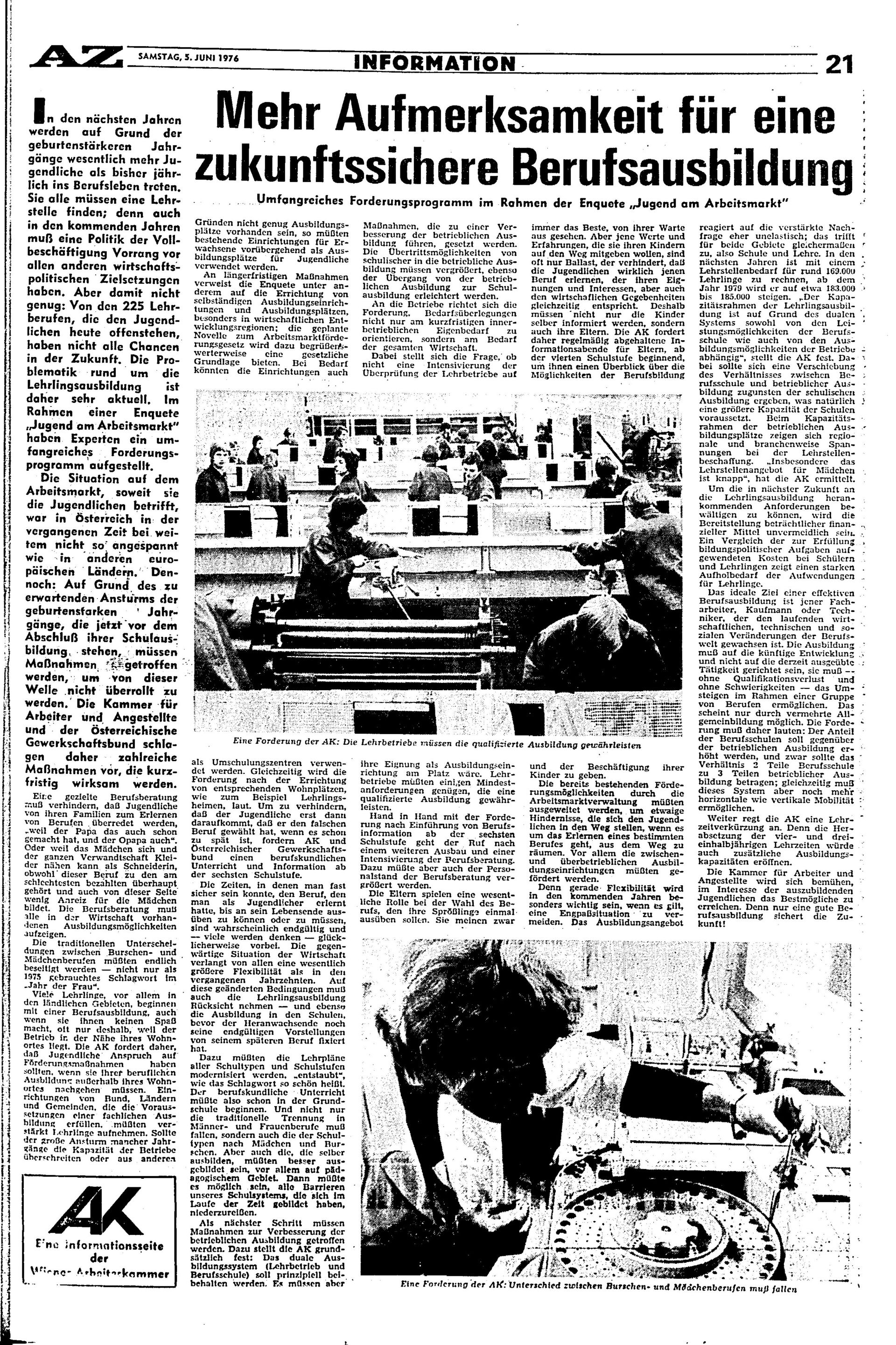 Ausgabe Sa. 05.06.1976, Seite 21