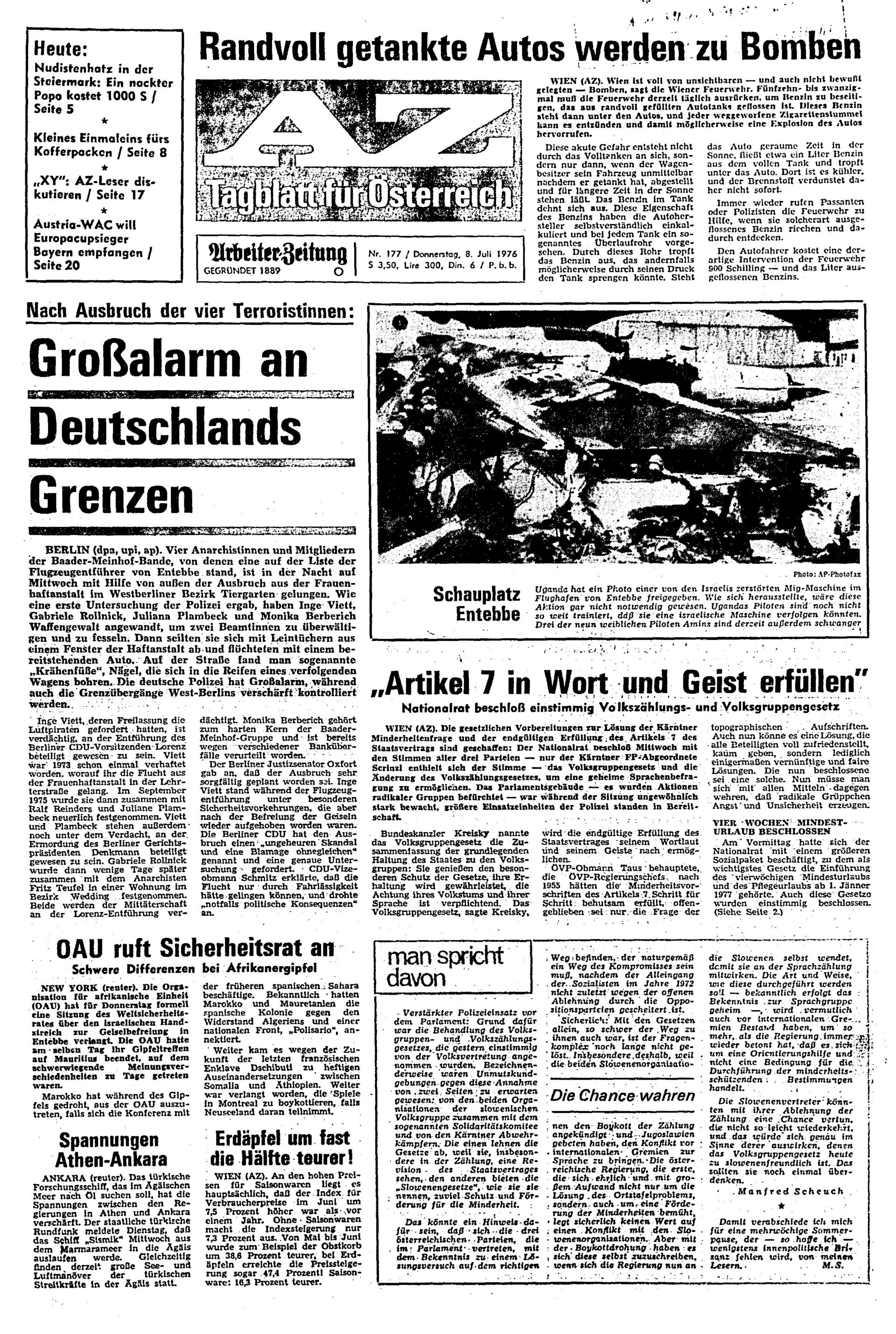 Ausgabe Do. 08.07.1976, Seite 1