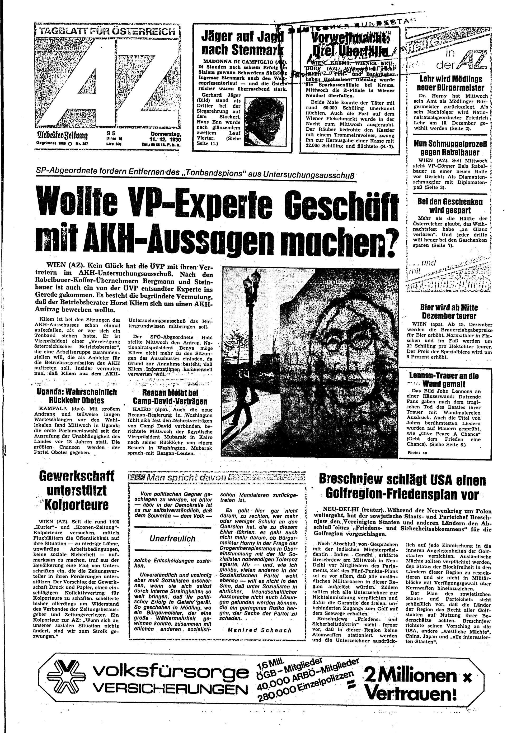 Ausgabe Do. 11.12.1980, Seite 1