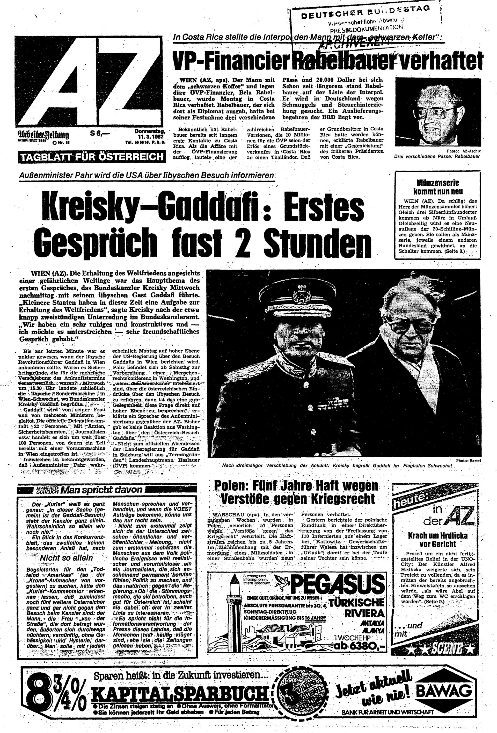 Ausgabe Do. 11.03.1982, Seite 1