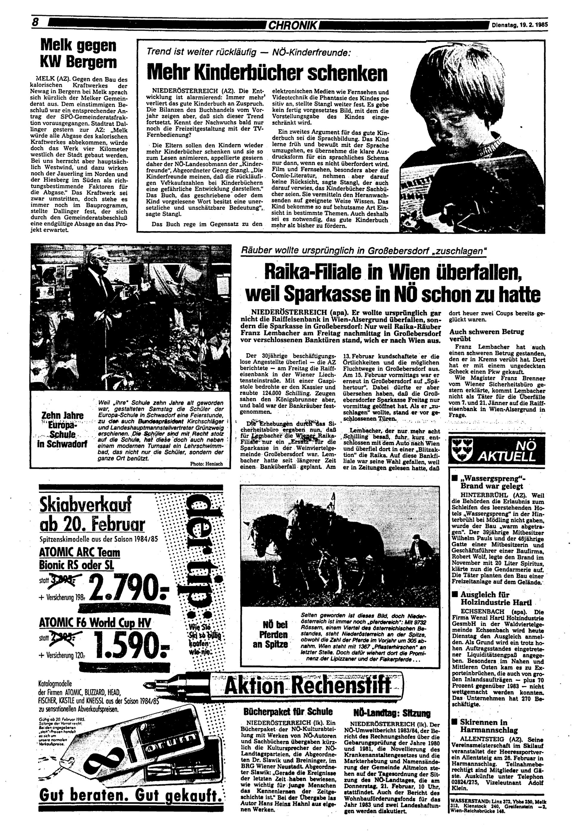 Ausgabe Di. 19.02.1985, Seite 8