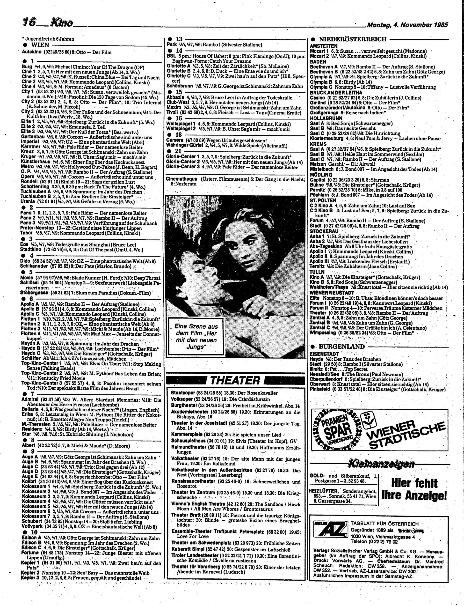 Ausgabe Mo. 04.11.1985, Seite 16