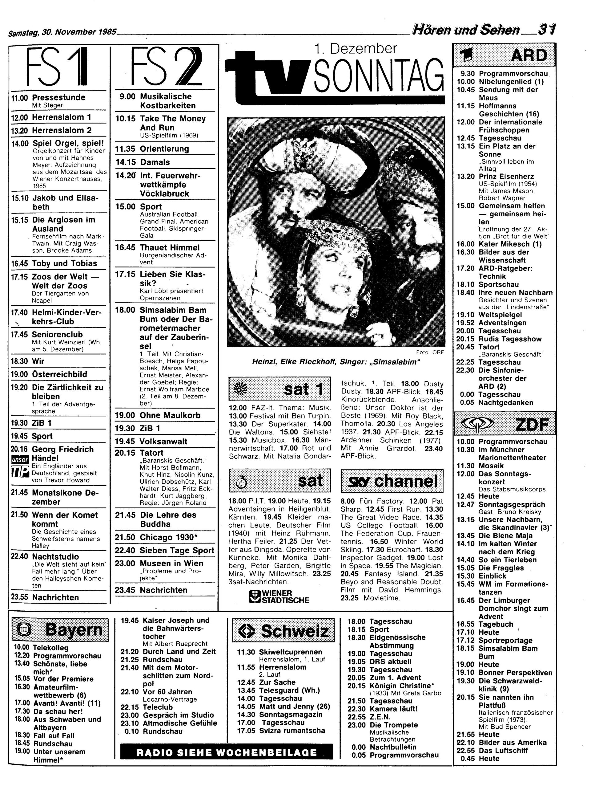 Ausgabe Sa. 30.11.1985, Seite 31
