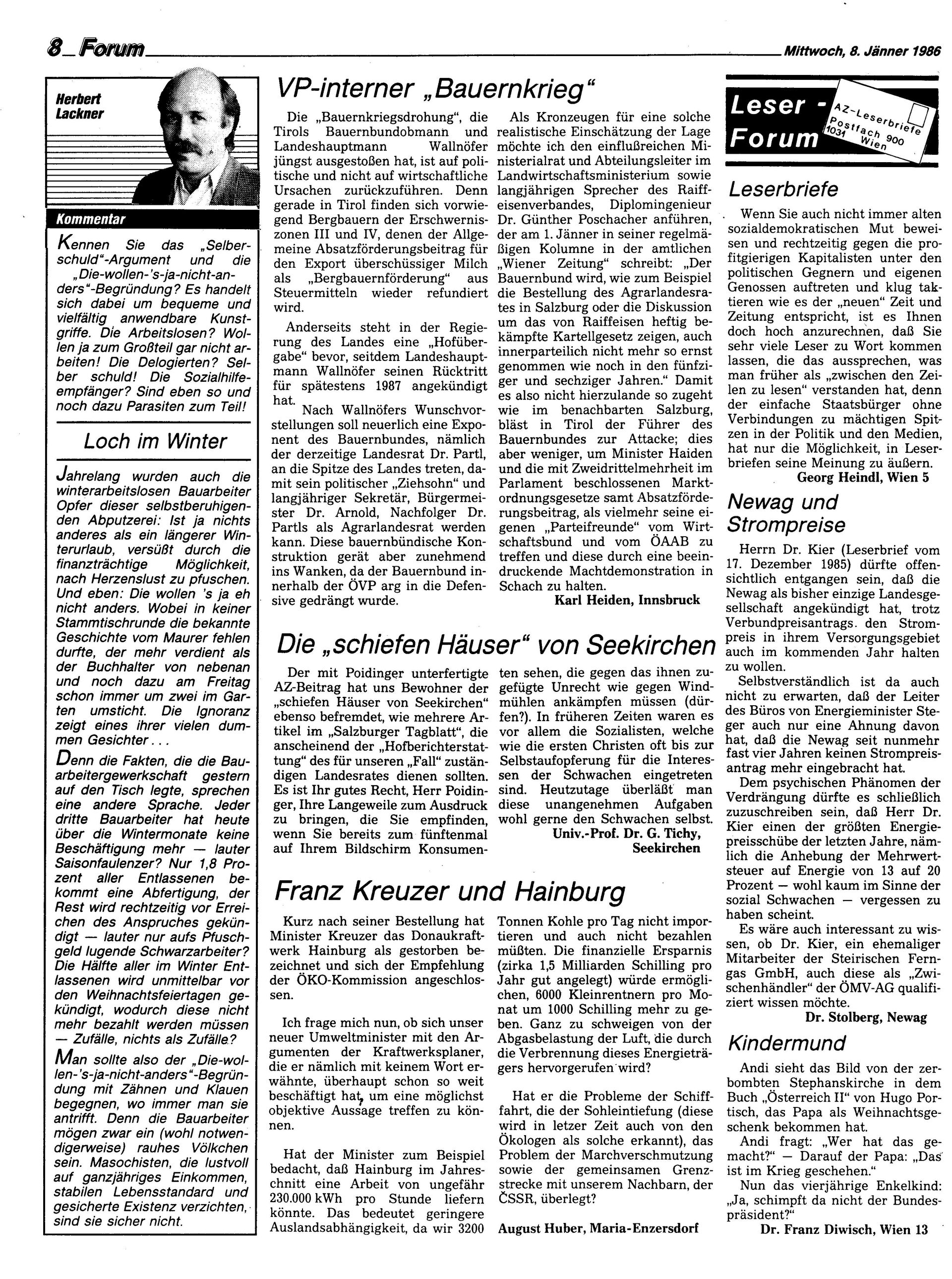 Ausgabe Mi. 08.01.1986, Seite 8
