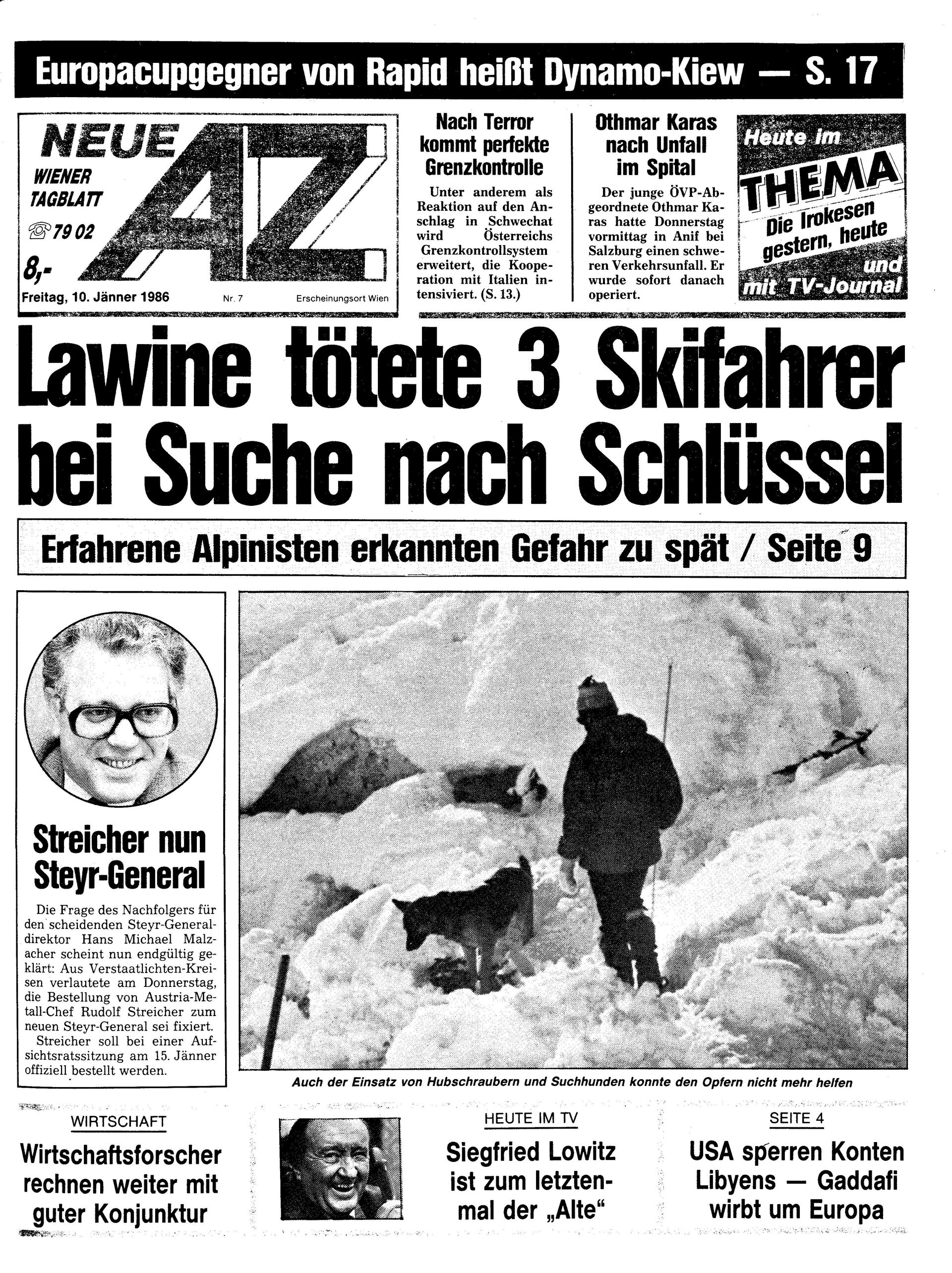 Ausgabe Fr. 10.01.1986, Seite 1