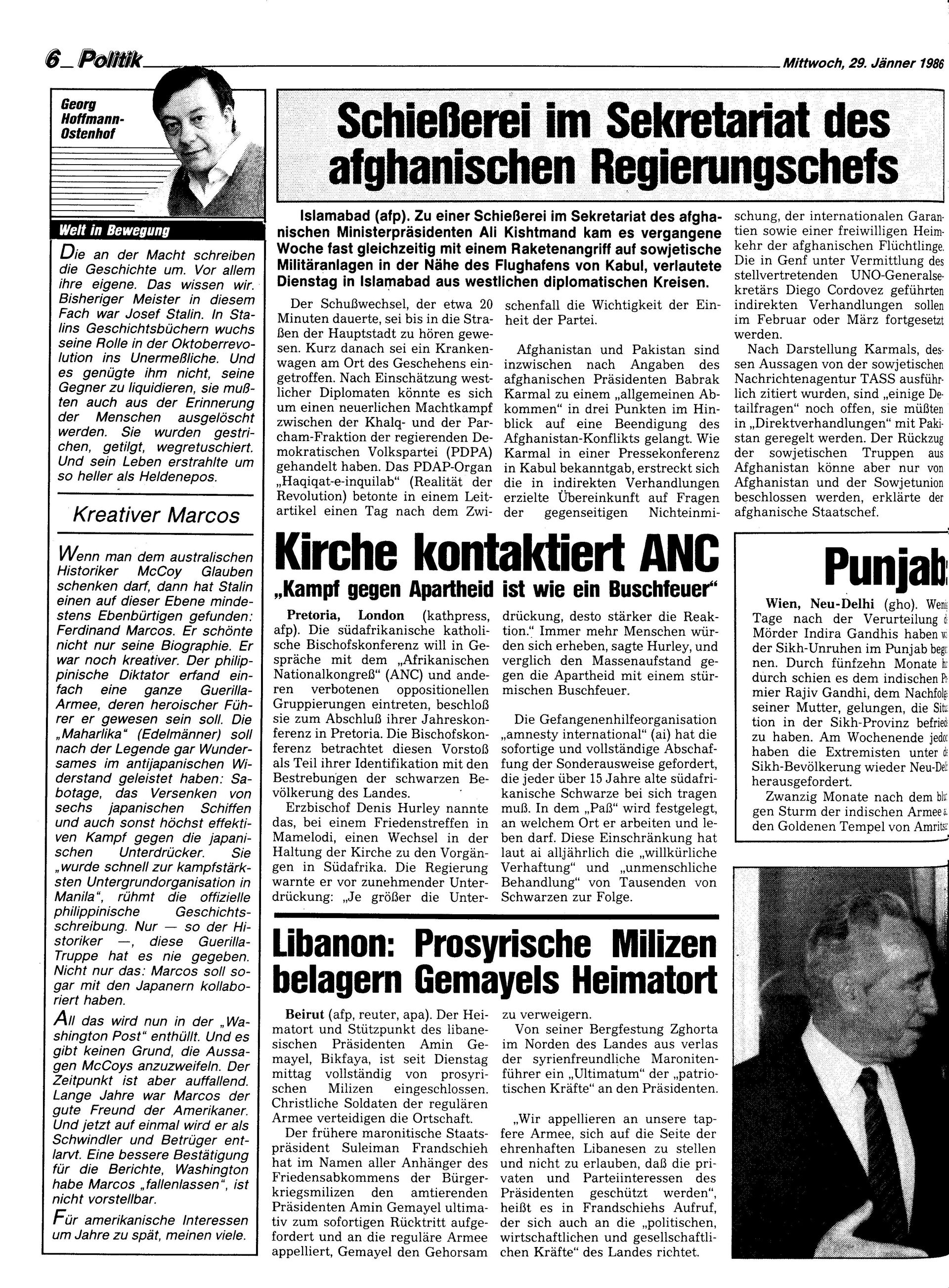 Ausgabe Mi. 29.01.1986, Seite 6