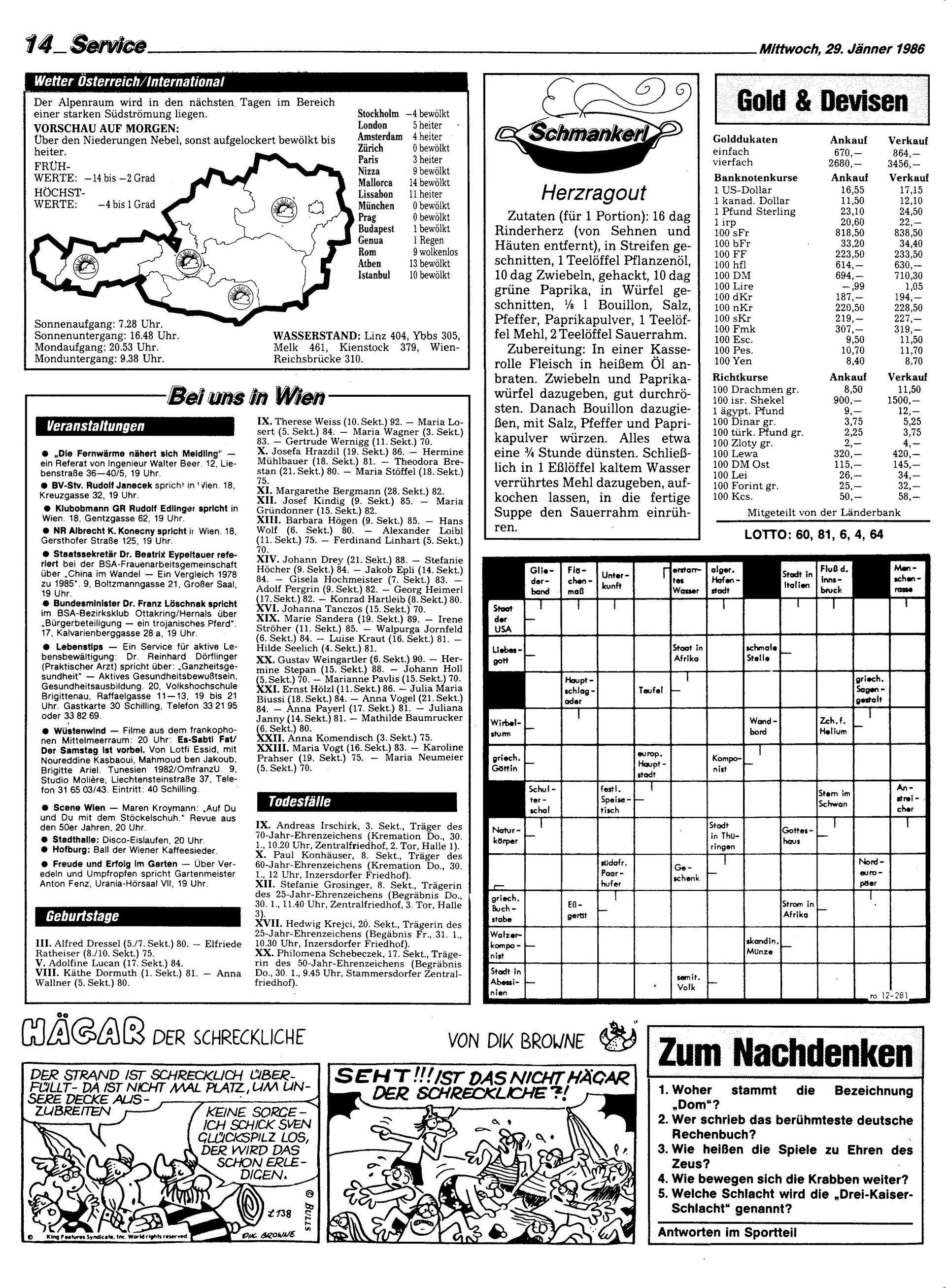 Ausgabe Mi. 29.01.1986, Seite 14