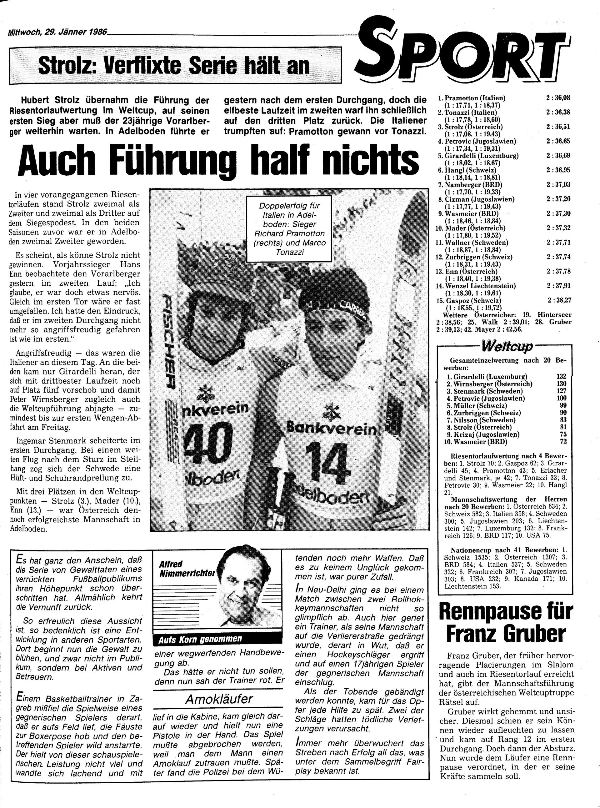 Ausgabe Mi. 29.01.1986, Seite 21
