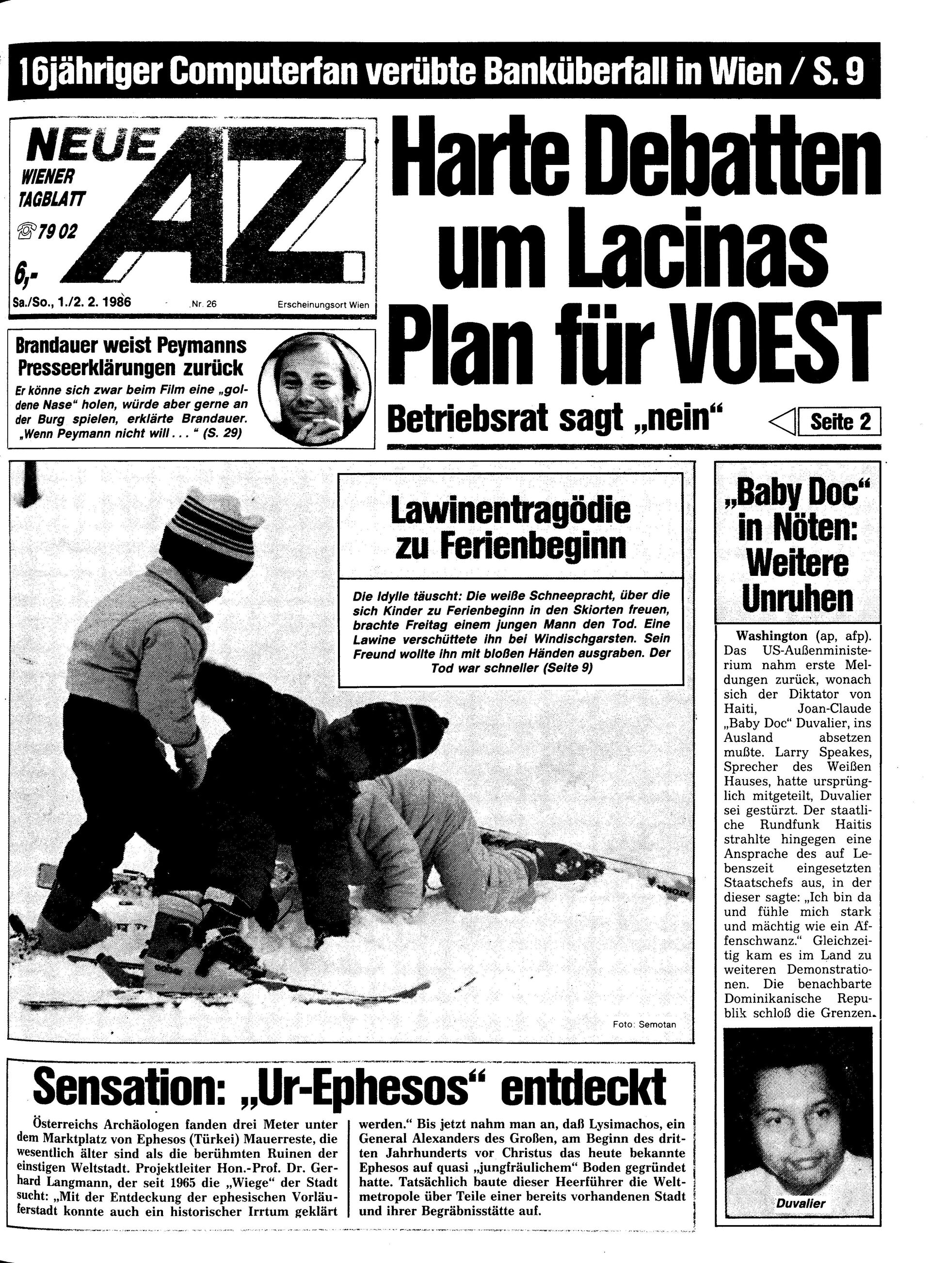 Ausgabe Sa. 01.02.1986, Seite 1