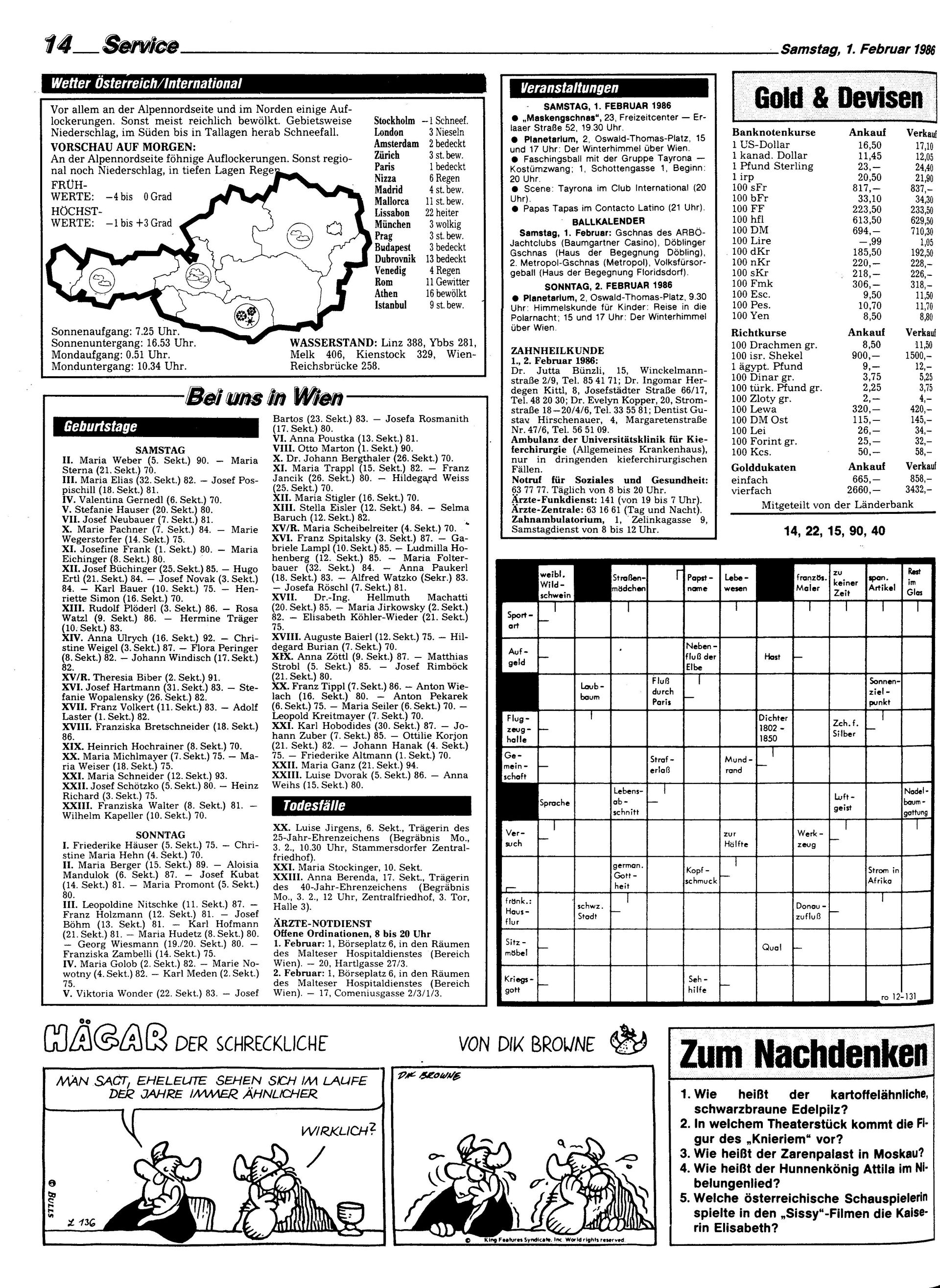 Ausgabe Sa. 01.02.1986, Seite 14