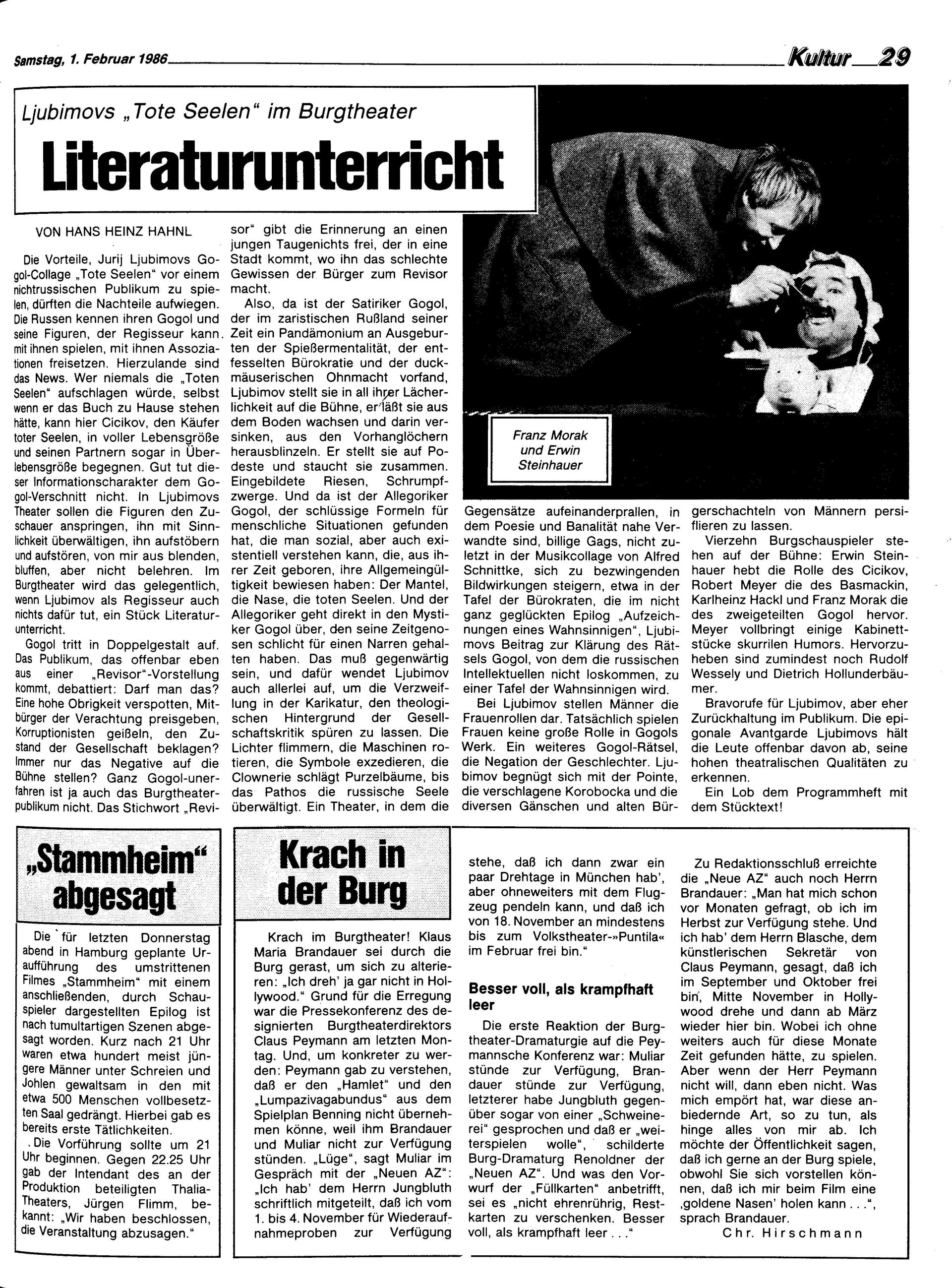 Ausgabe Sa. 01.02.1986, Seite 29