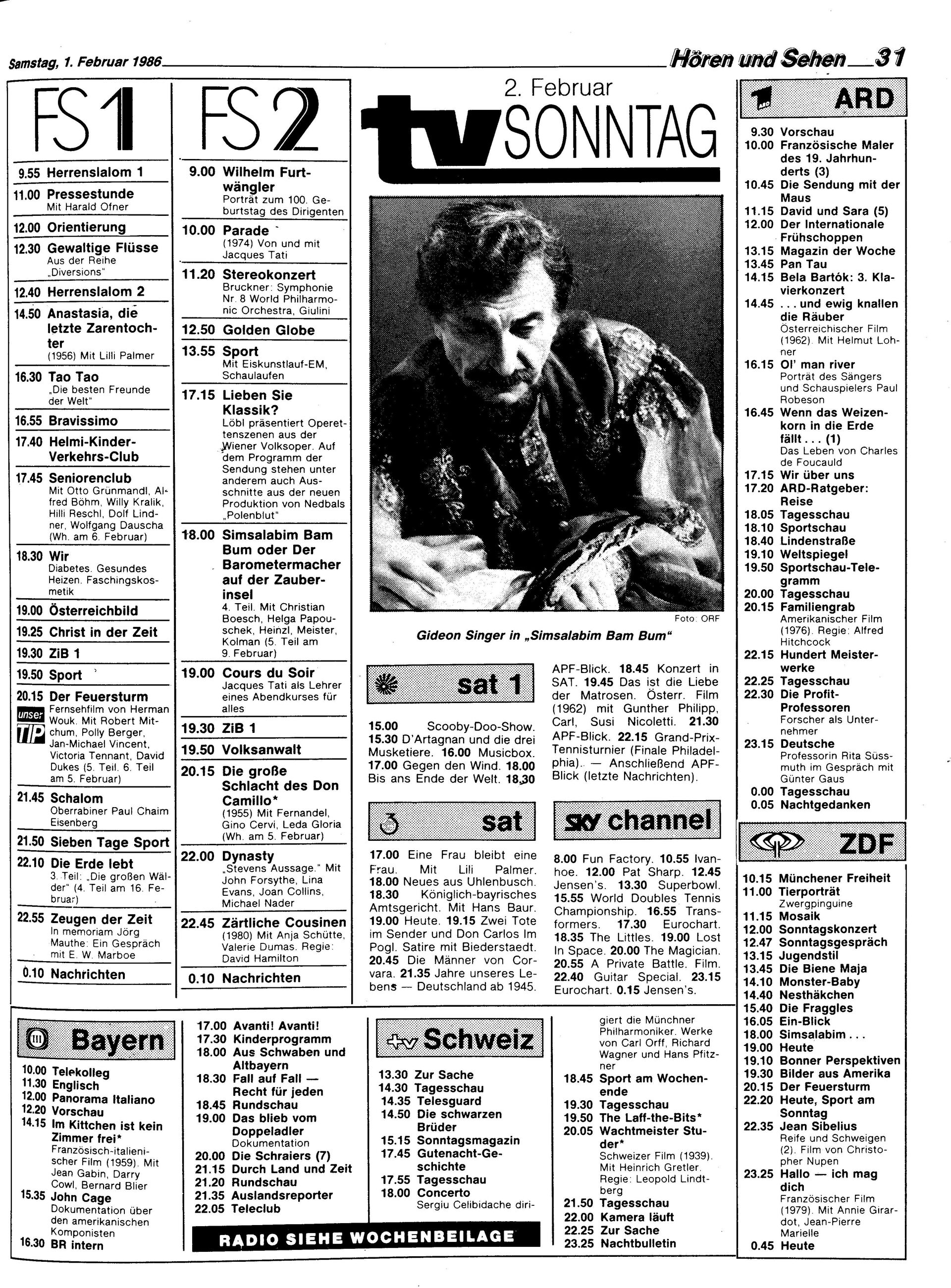 Ausgabe Sa. 01.02.1986, Seite 31