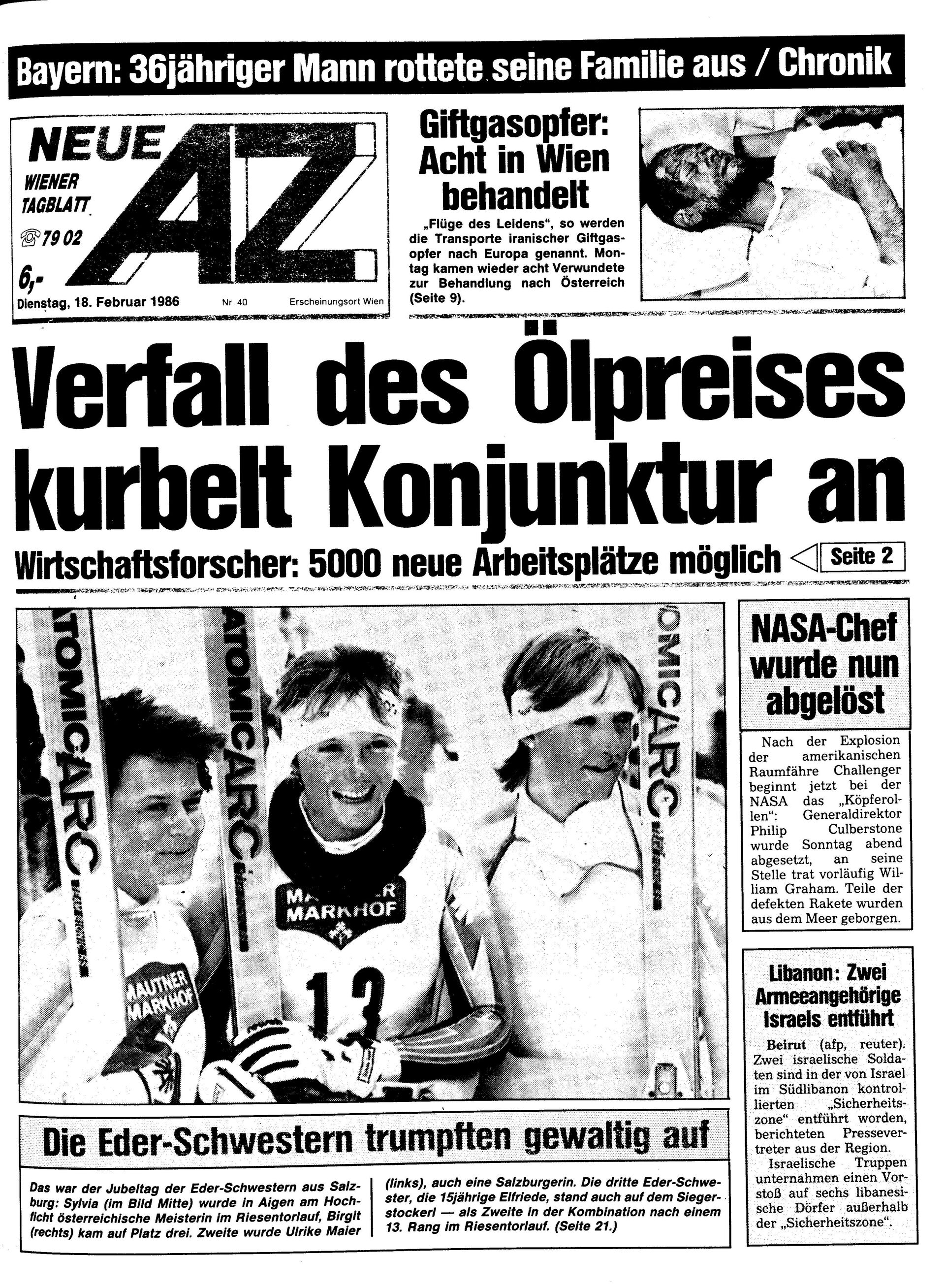 Ausgabe Di. 18.02.1986, Seite 1