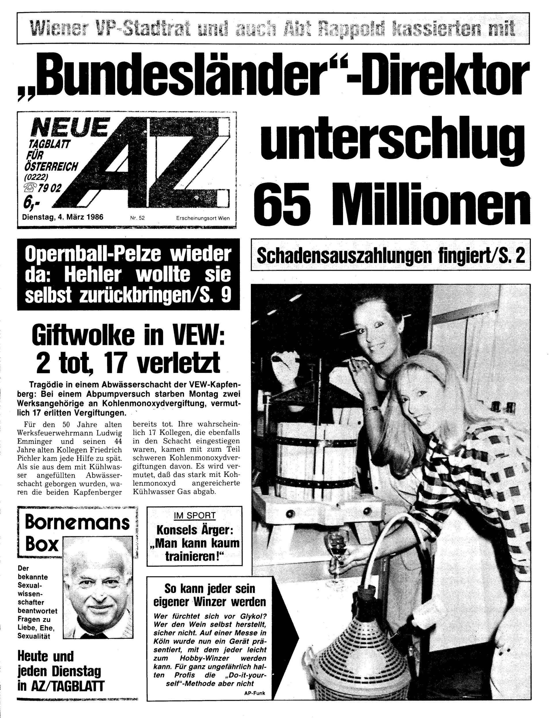 Ausgabe Di. 04.03.1986, Seite 1