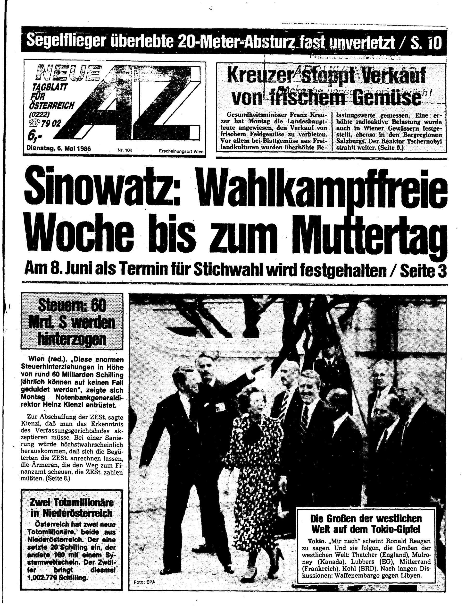 Ausgabe Di. 06.05.1986, Seite 1