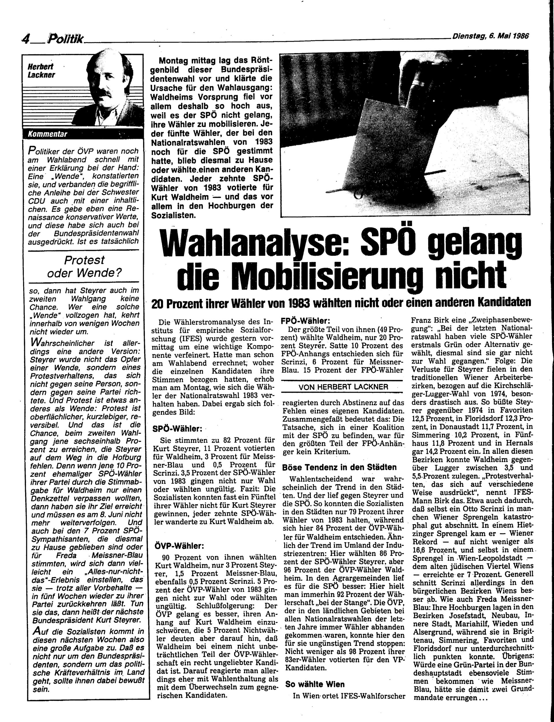 Ausgabe Di. 06.05.1986, Seite 4