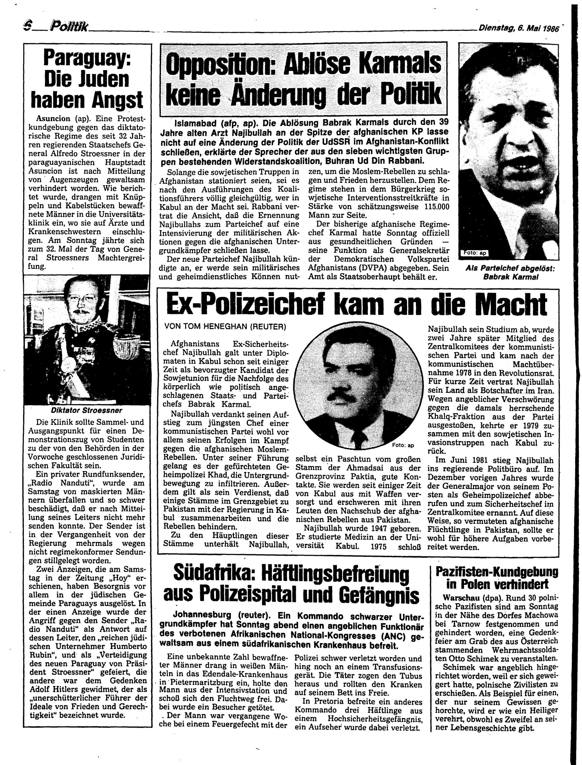 Ausgabe Di. 06.05.1986, Seite 6