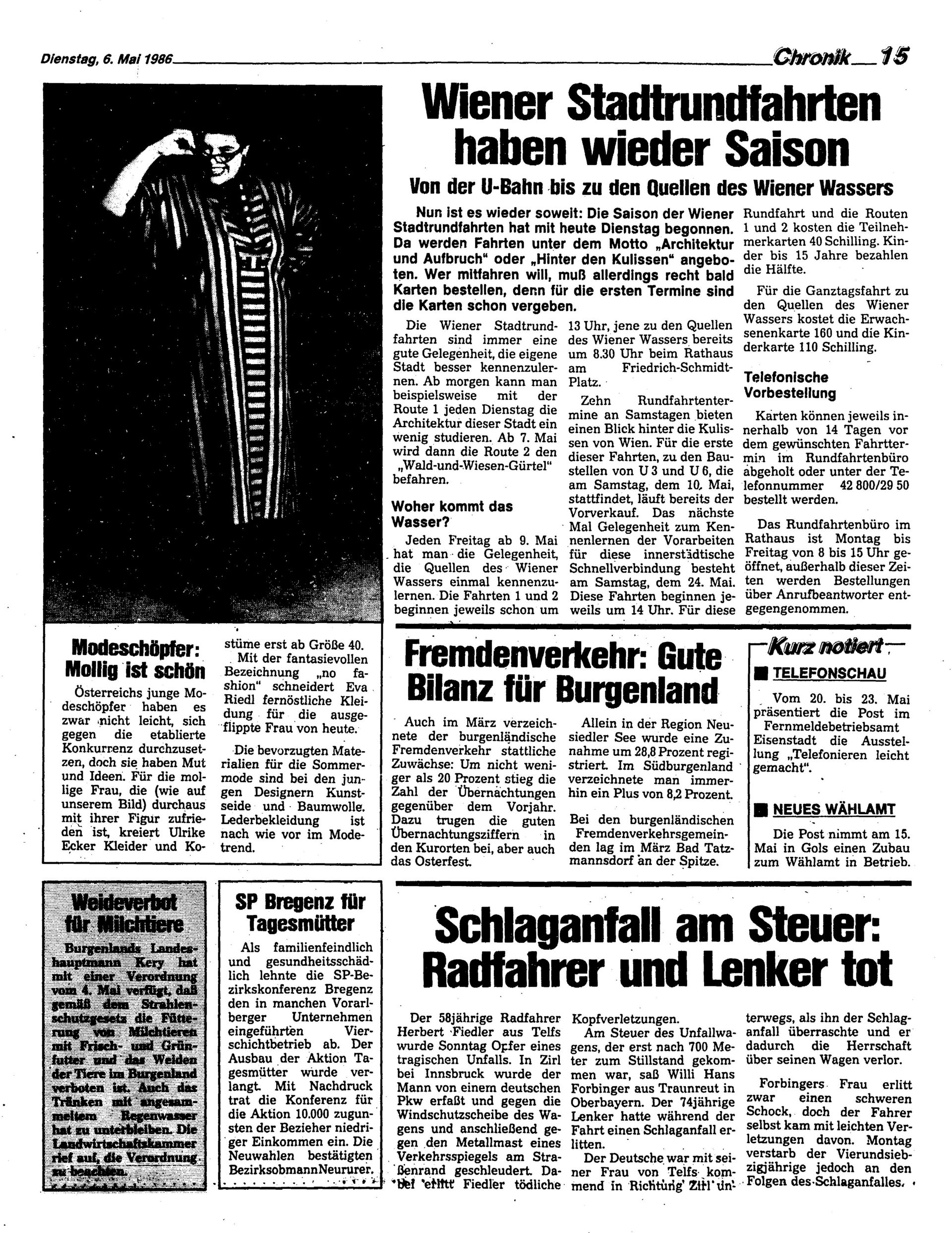 Ausgabe Di. 06.05.1986, Seite 15