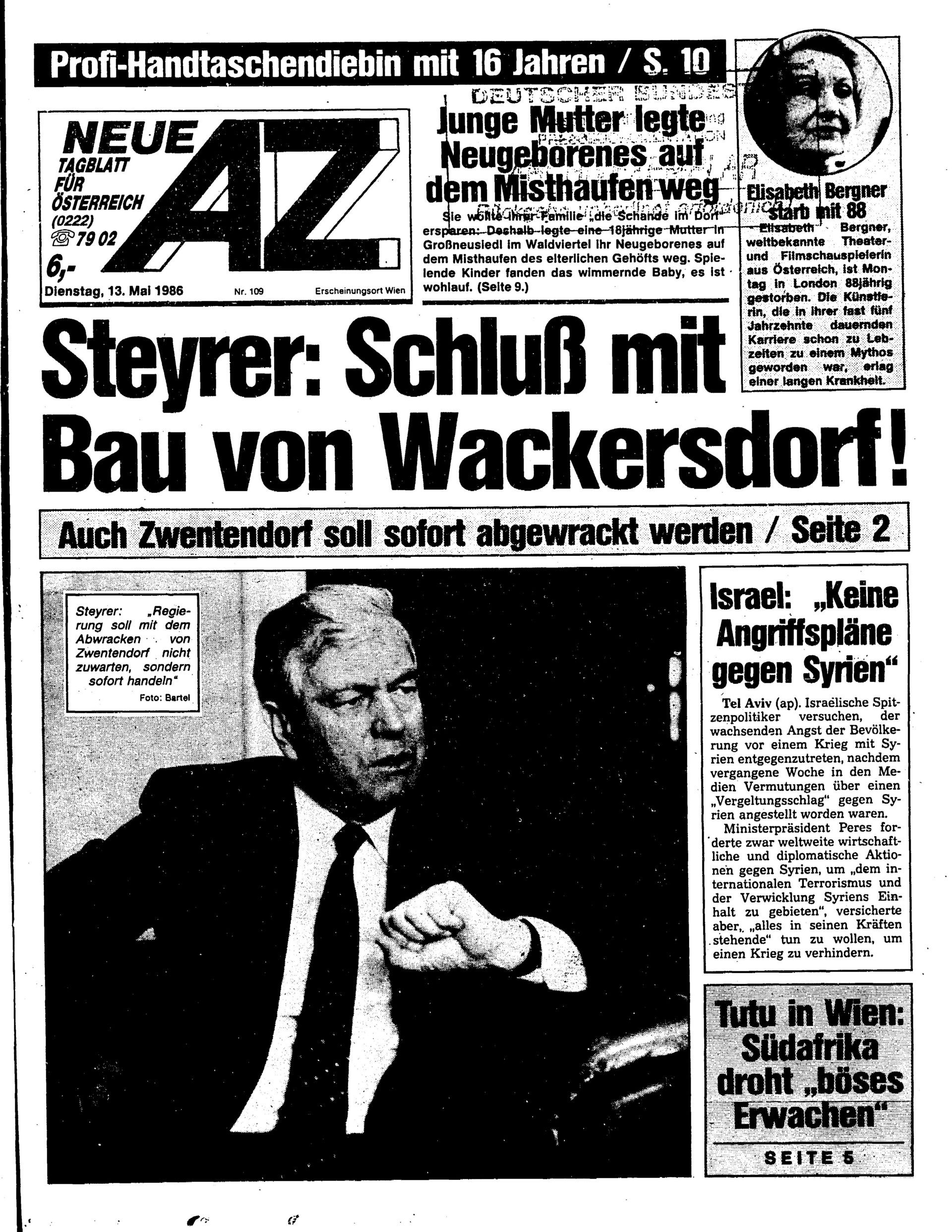 Ausgabe Di. 13.05.1986, Seite 1