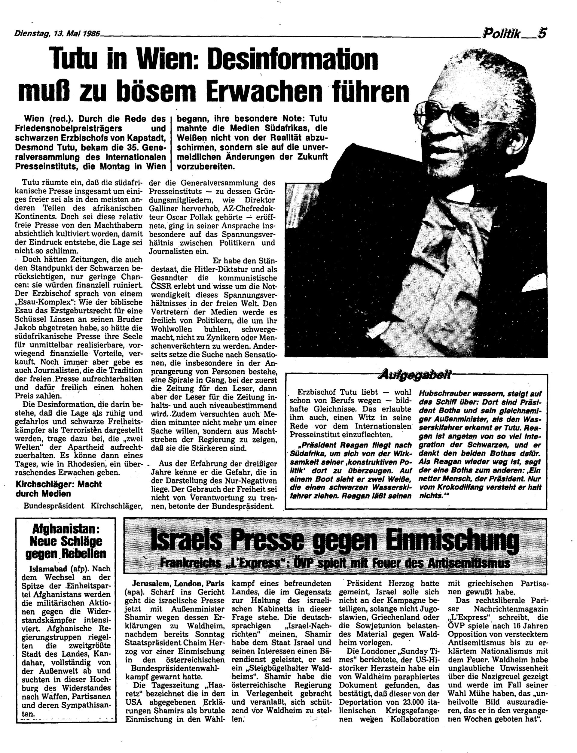 Ausgabe Di. 13.05.1986, Seite 5
