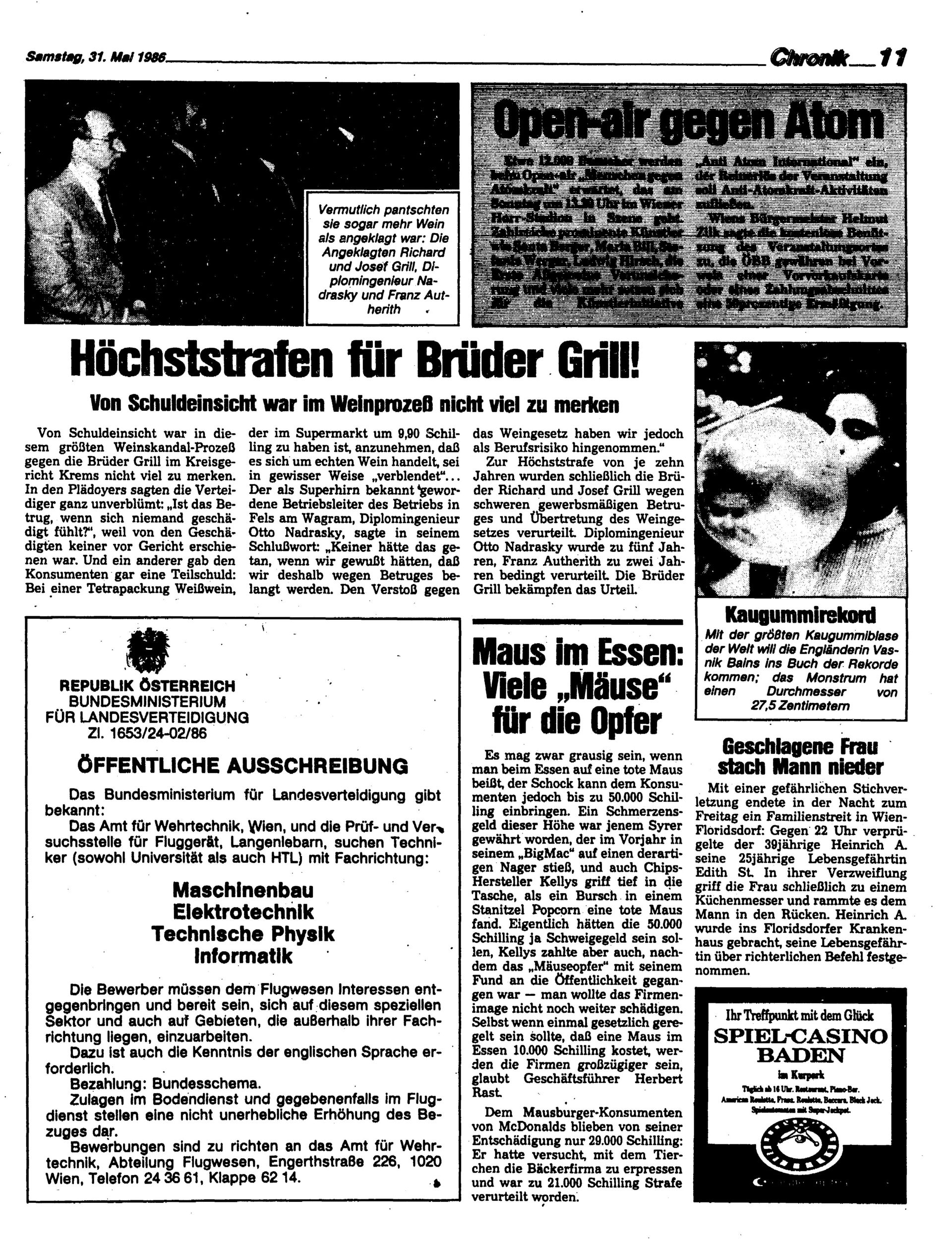 Ausgabe Sa. 31.05.1986, Seite 11