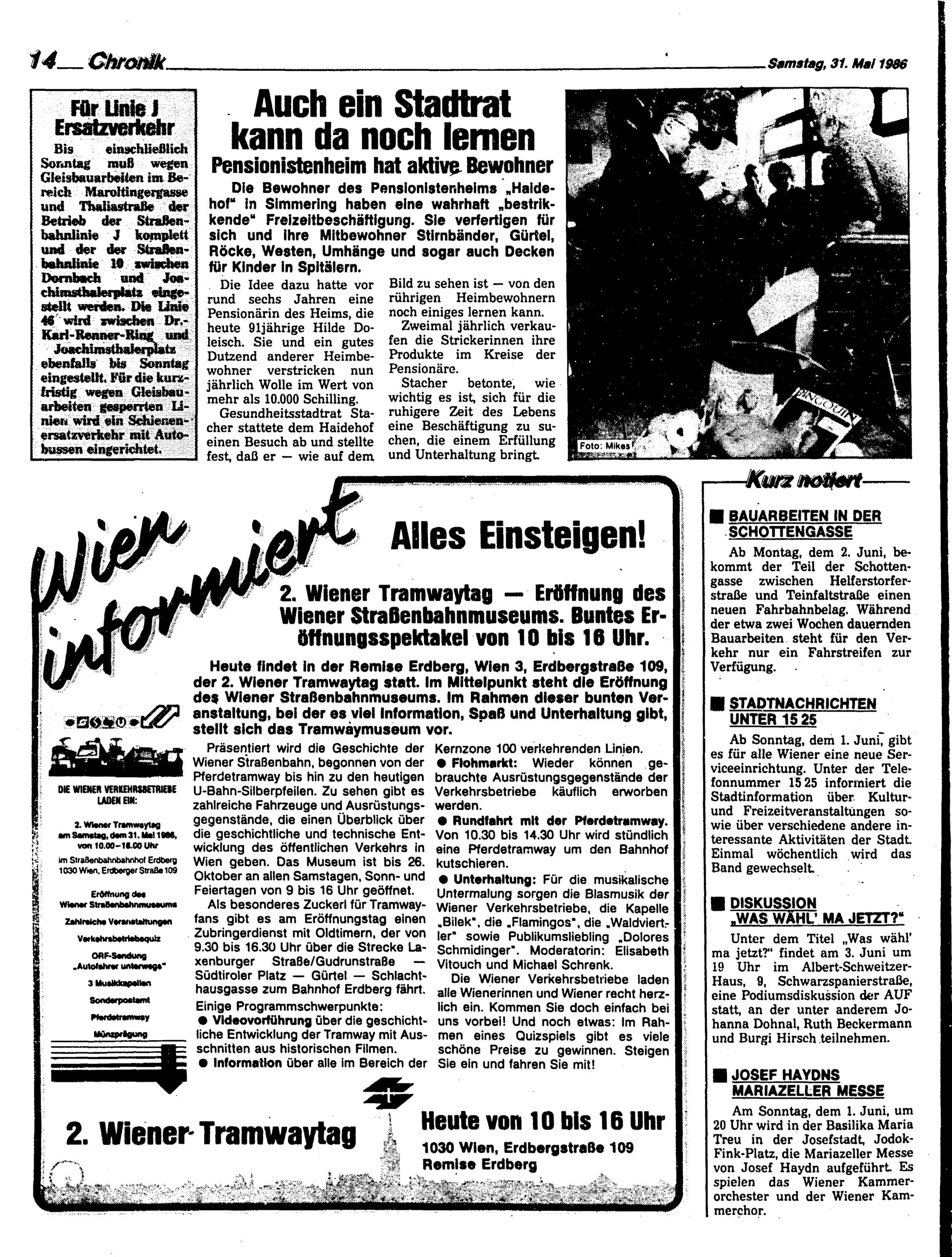 Ausgabe Sa. 31.05.1986, Seite 14