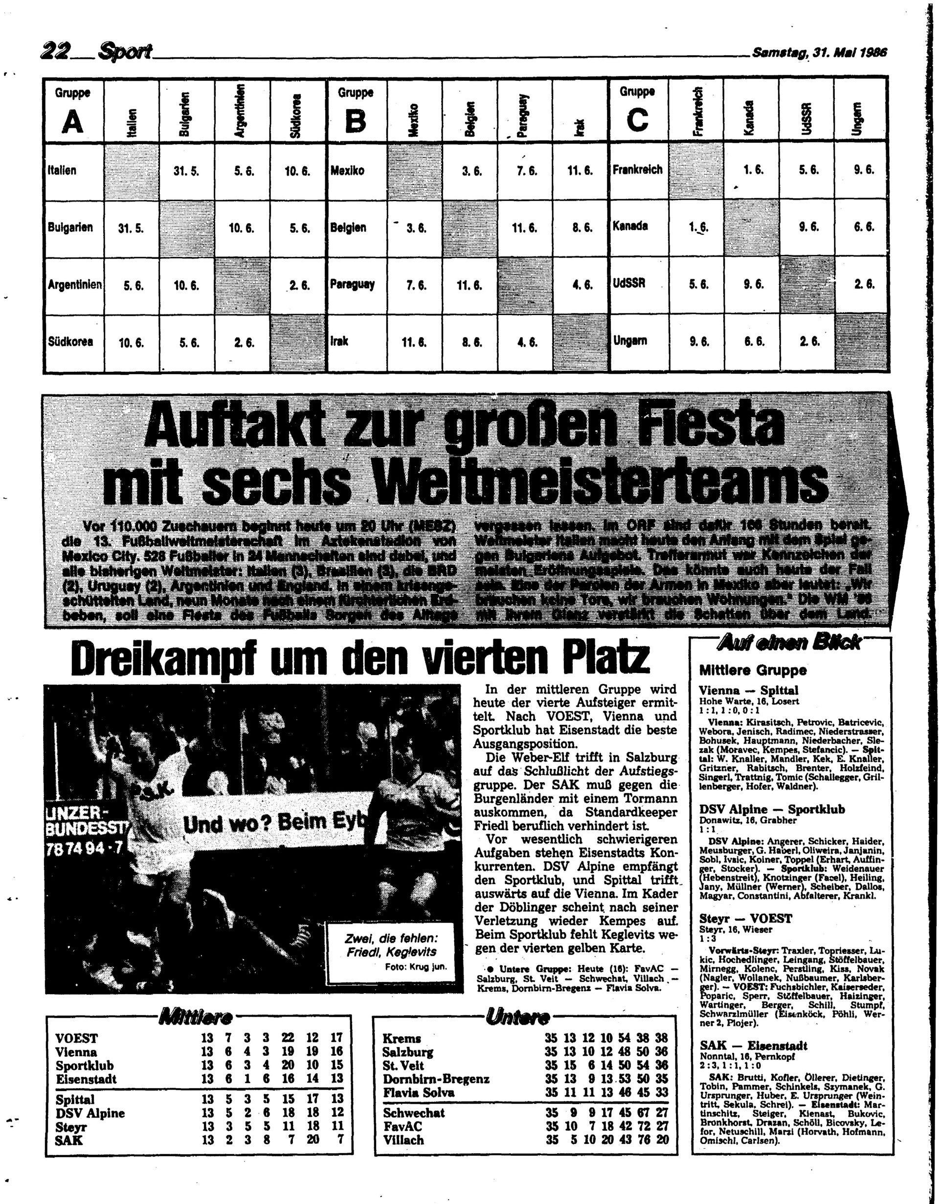 Ausgabe Sa. 31.05.1986, Seite 22