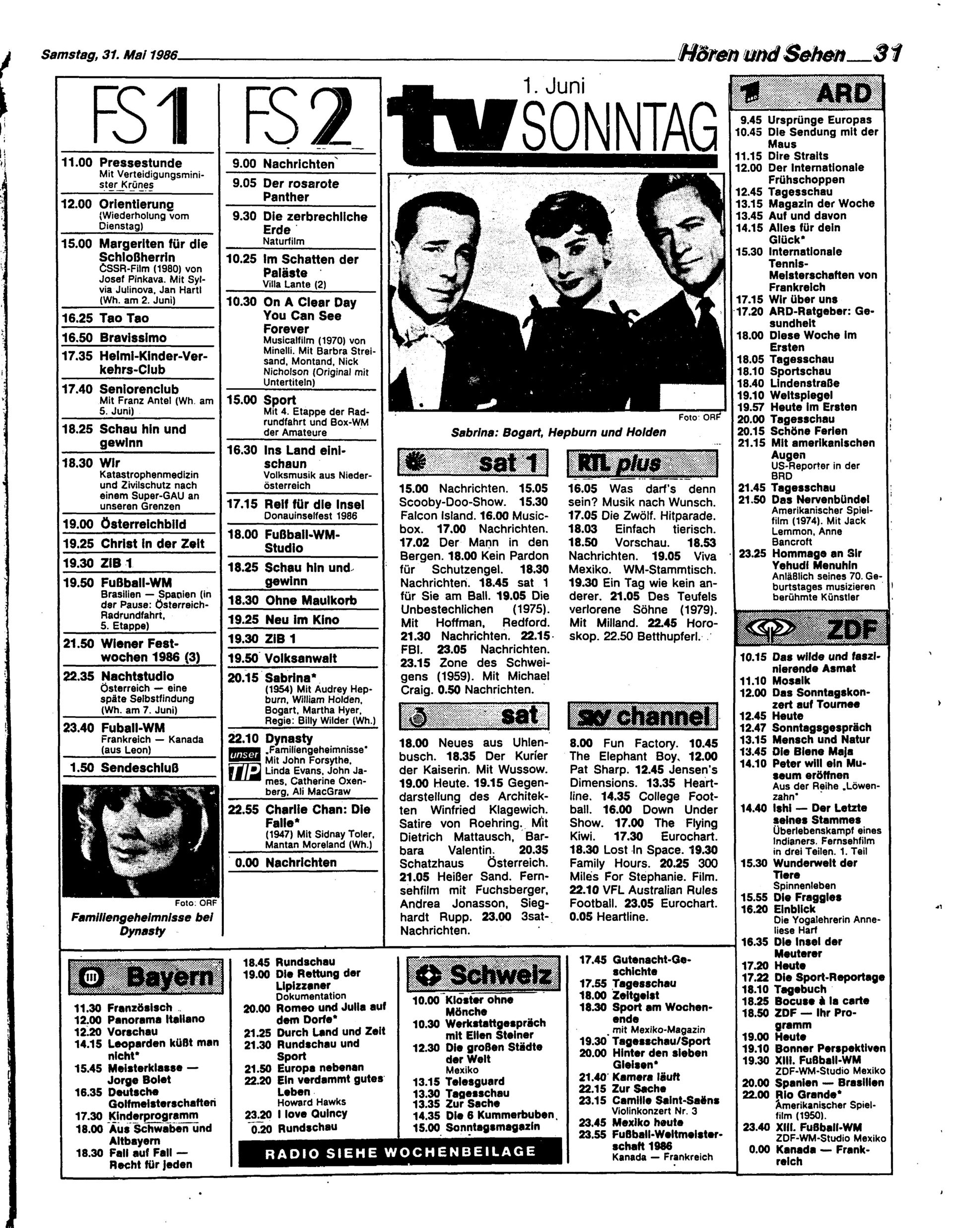 Ausgabe Sa. 31.05.1986, Seite 31