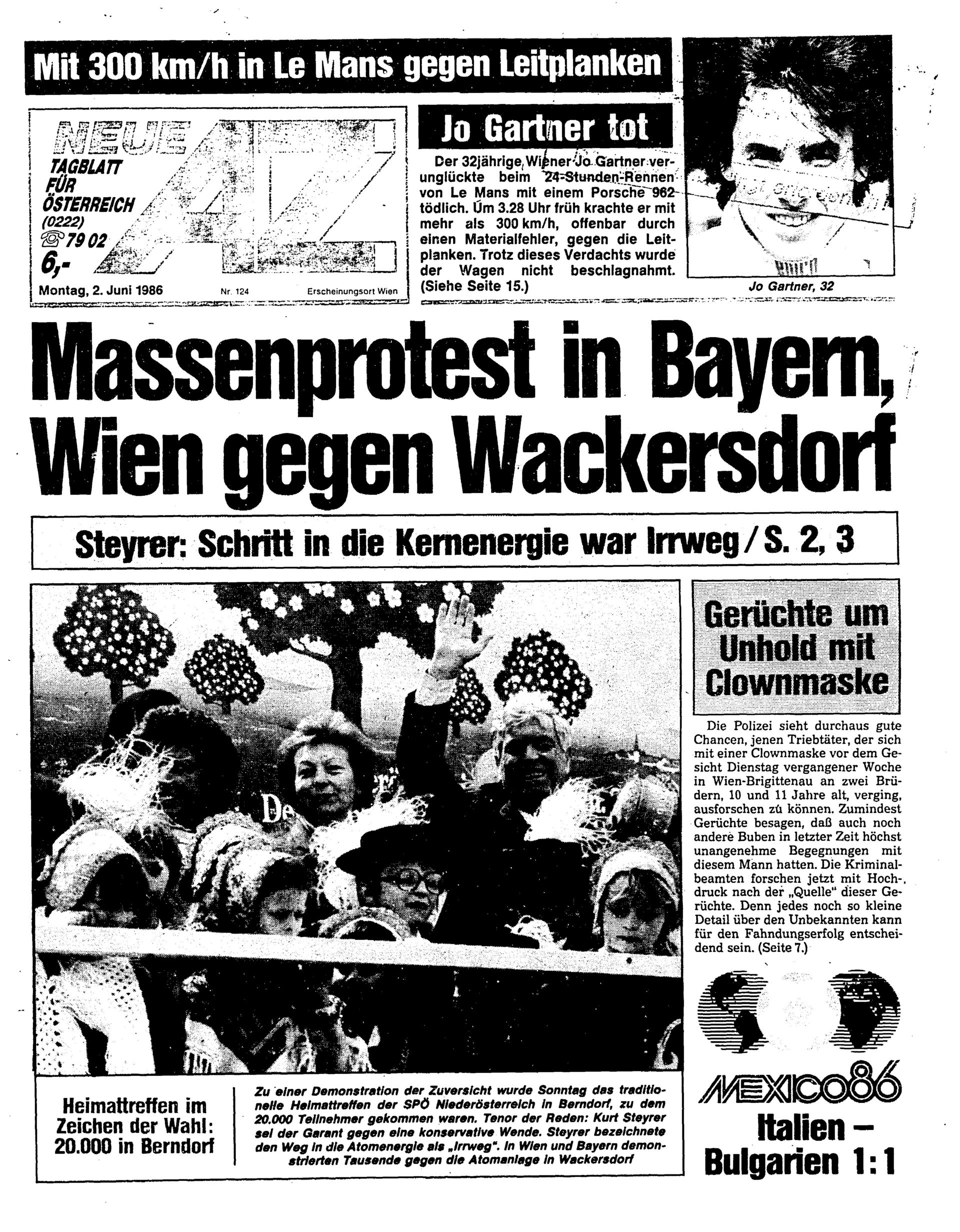 Ausgabe Mo. 02.06.1986, Seite 1