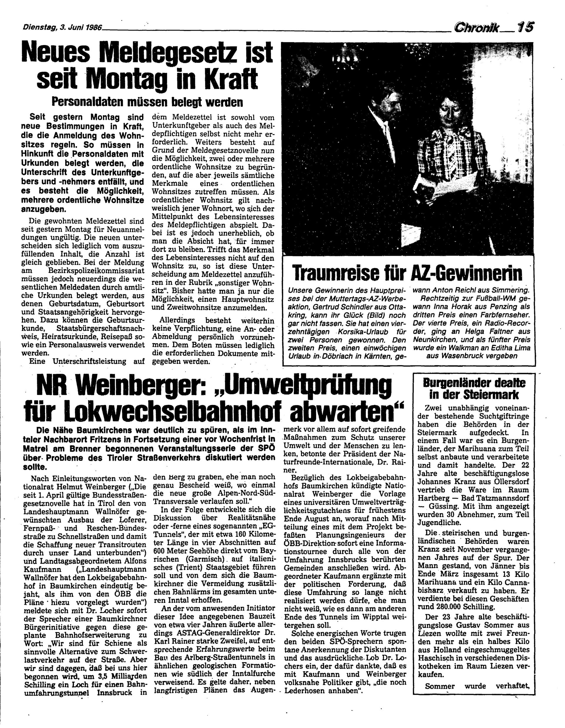 Ausgabe Di. 03.06.1986, Seite 15