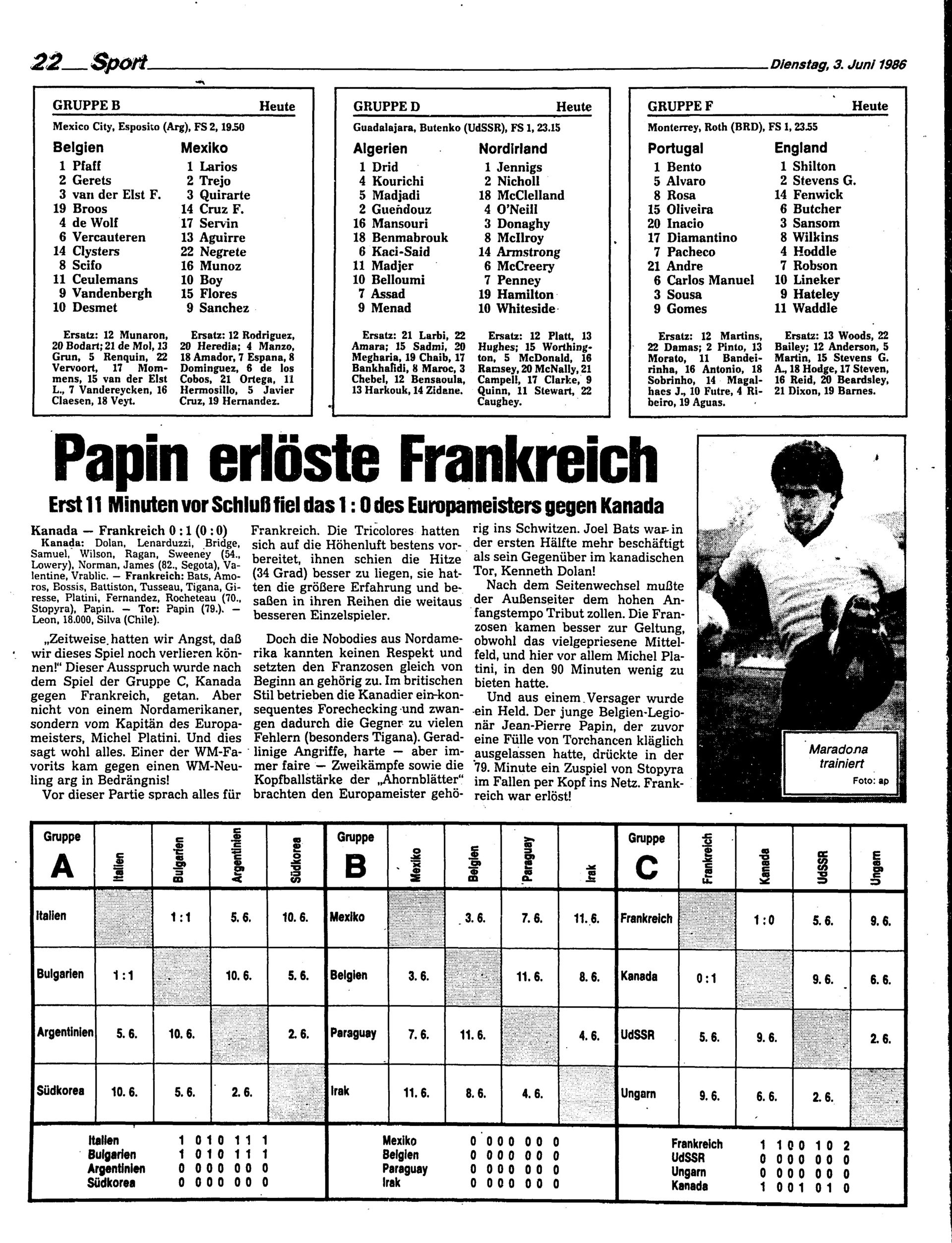 Ausgabe Di. 03.06.1986, Seite 22