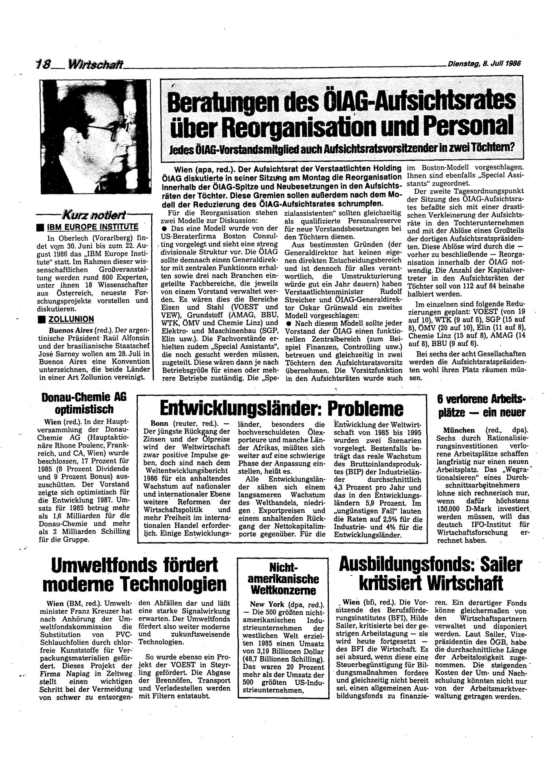 Ausgabe Di. 08.07.1986, Seite 18