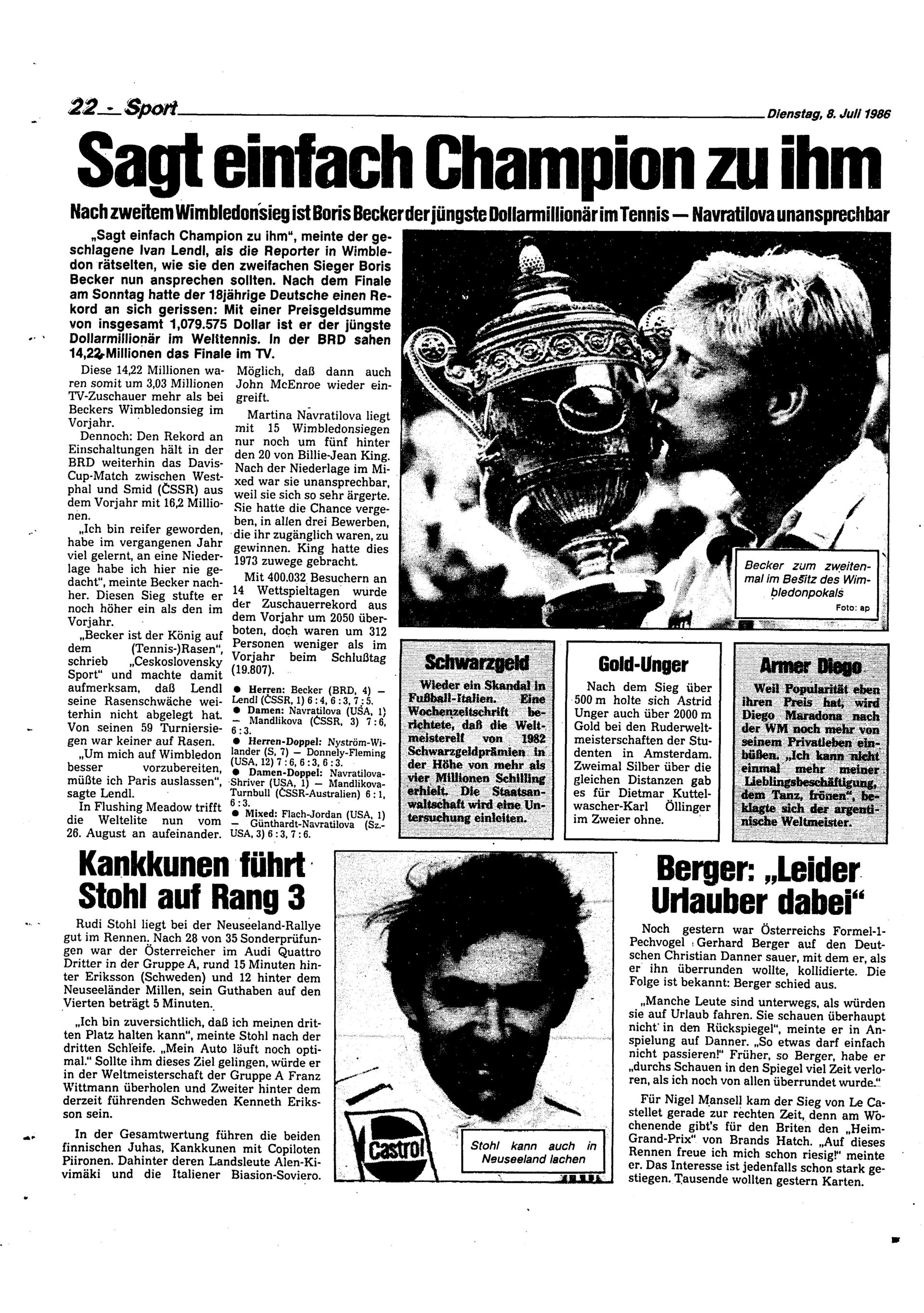 Ausgabe Di. 08.07.1986, Seite 22