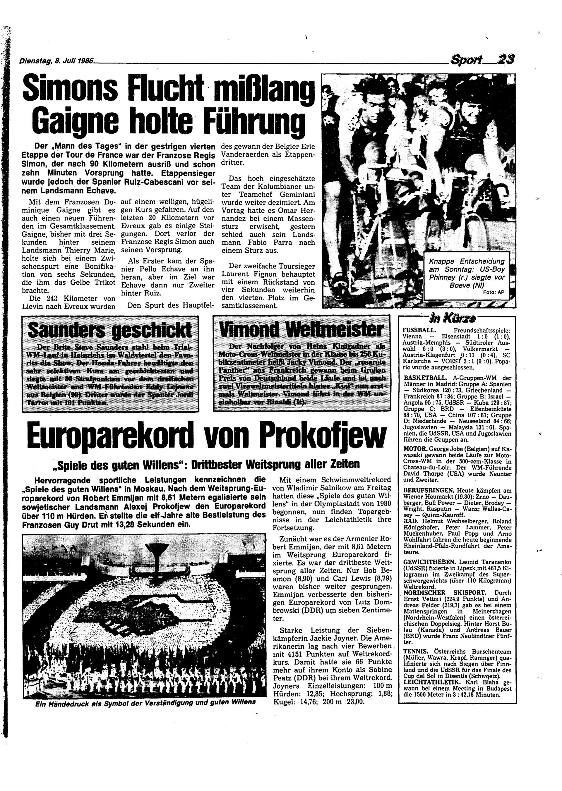 Ausgabe Di. 08.07.1986, Seite 23