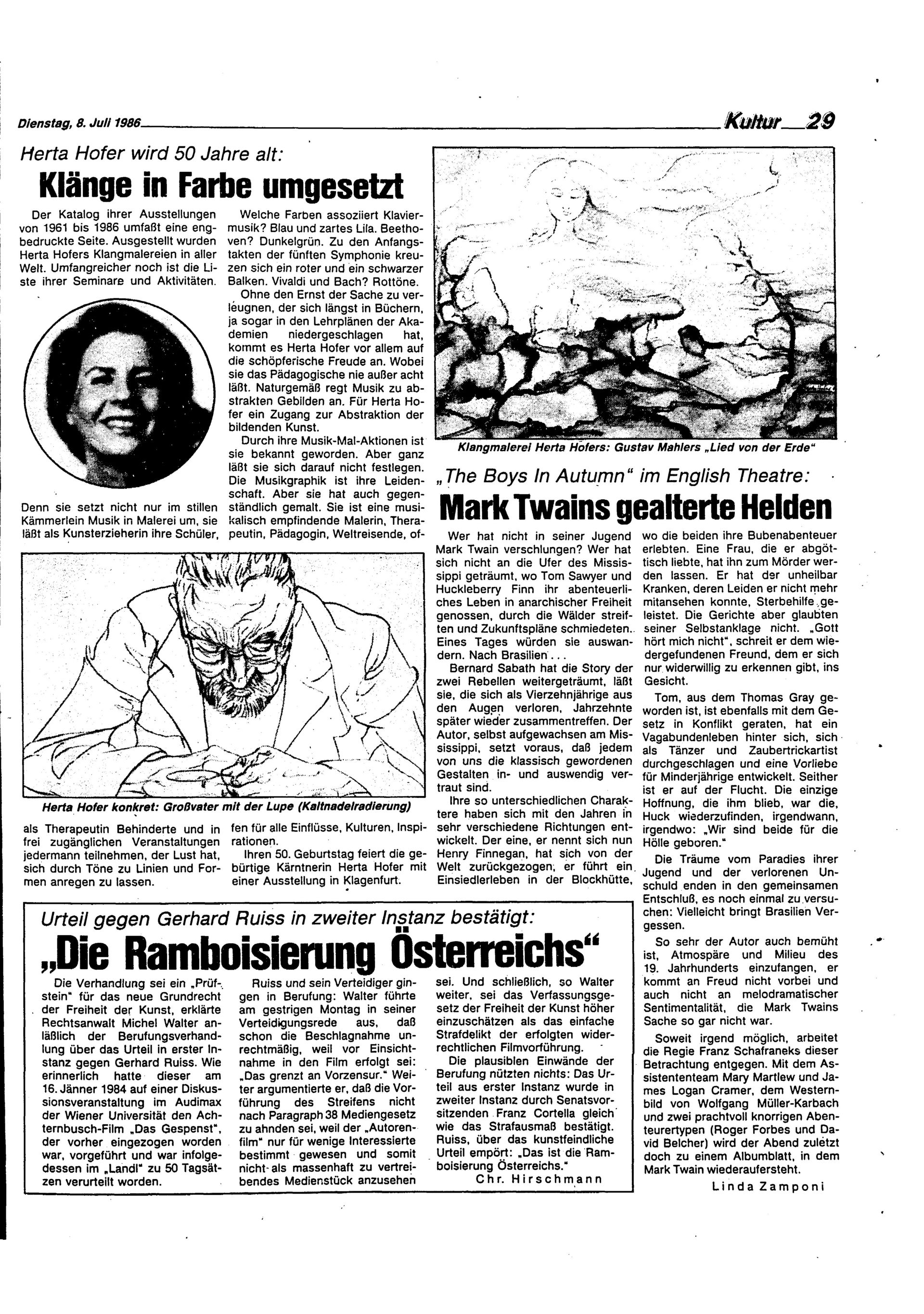 Ausgabe Di. 08.07.1986, Seite 29
