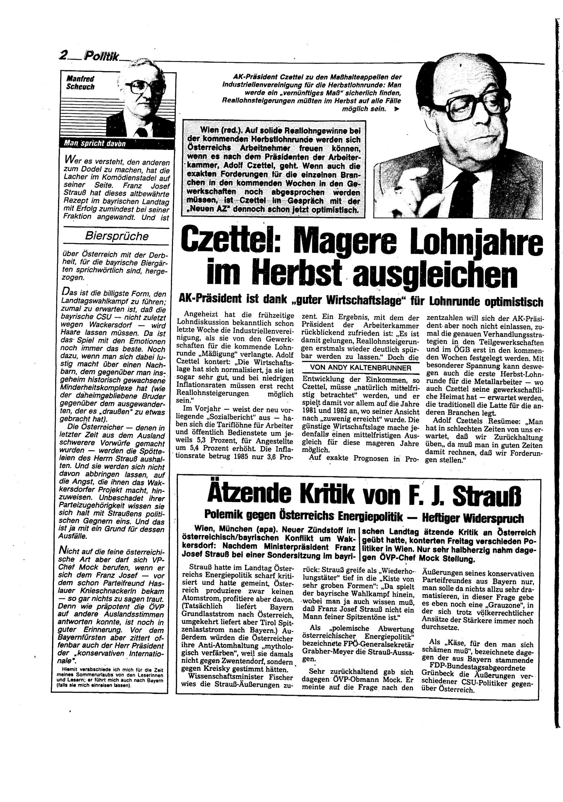 Ausgabe Sa. 19.07.1986, Seite 2
