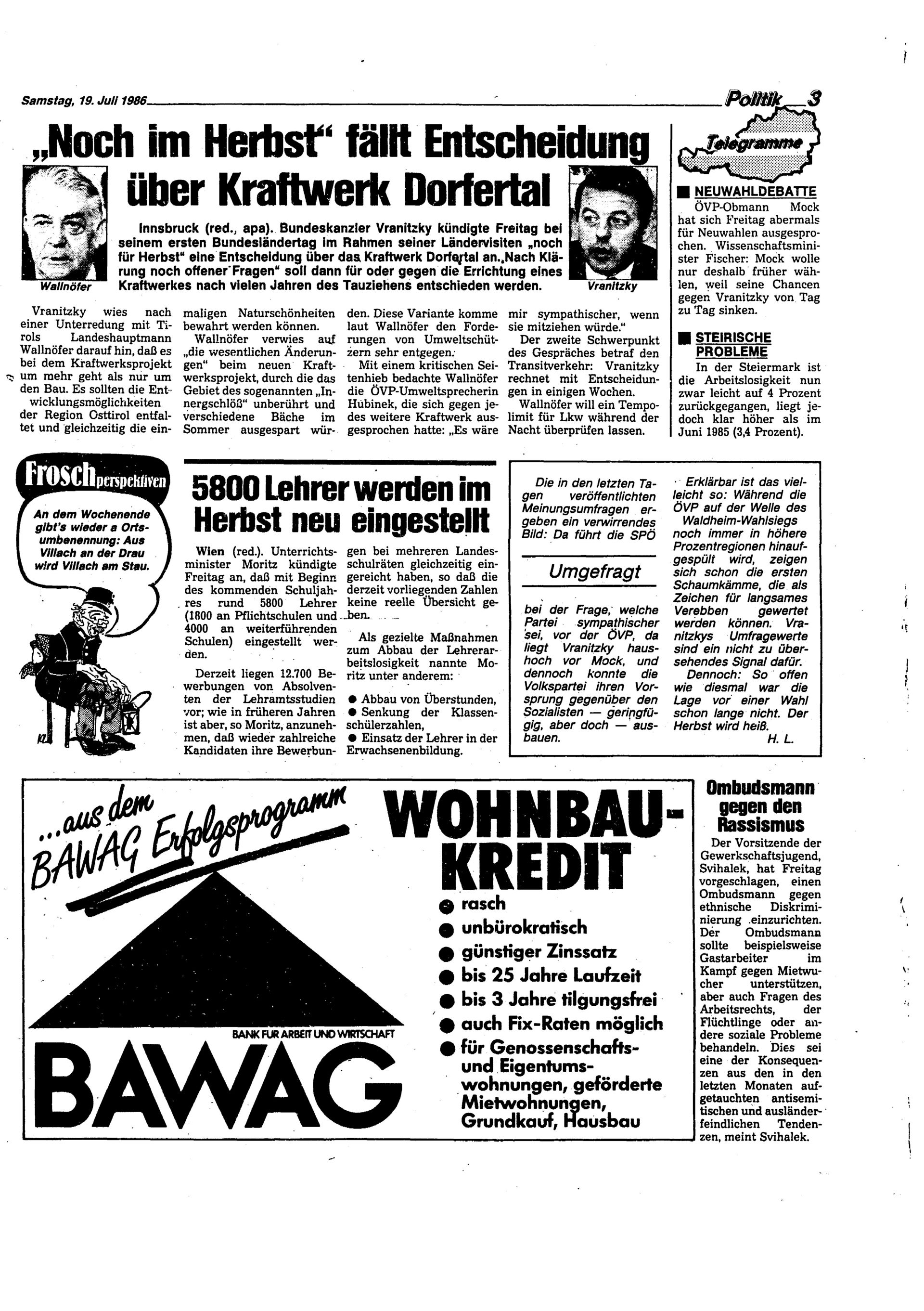 Ausgabe Sa. 19.07.1986, Seite 3
