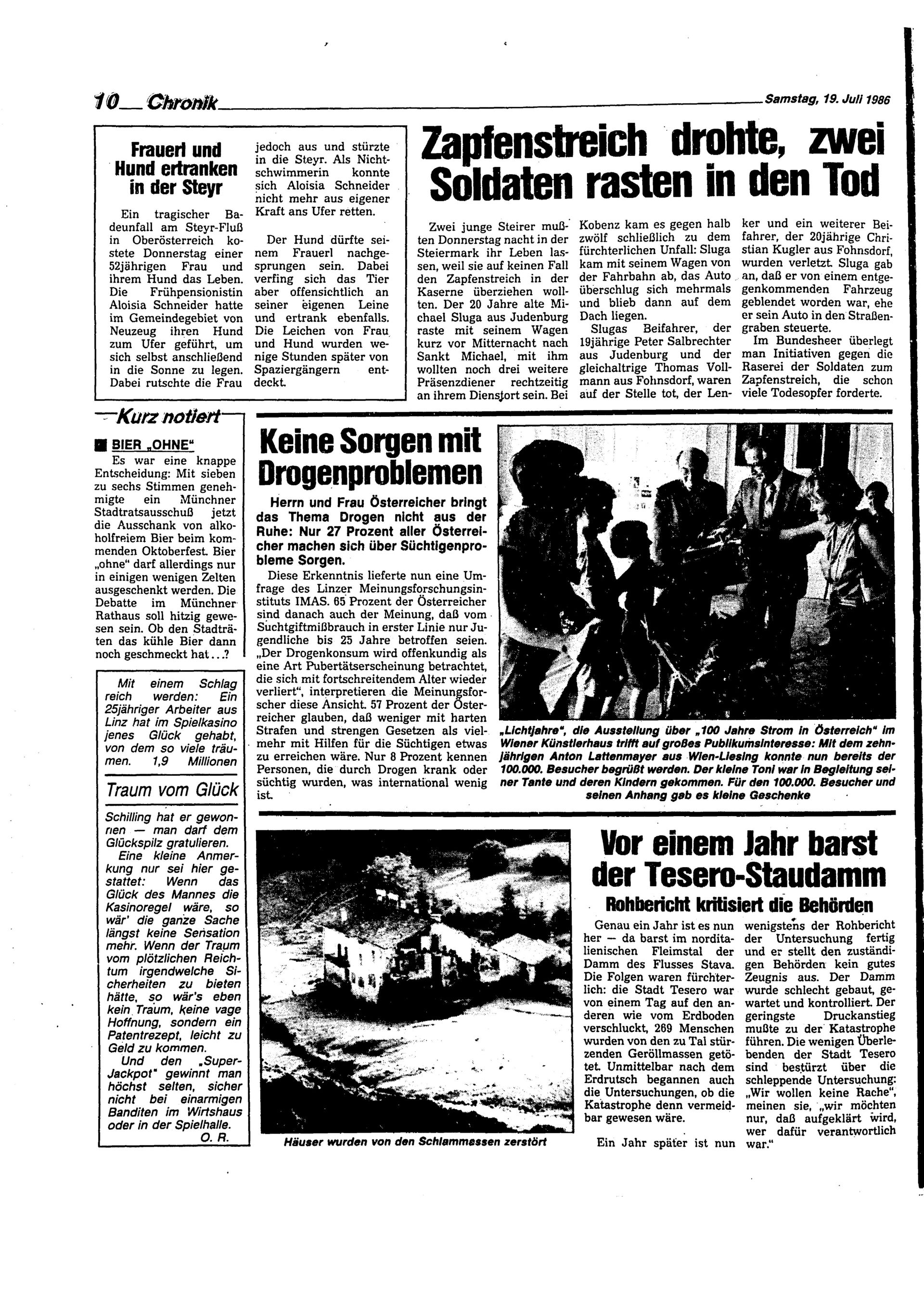 Ausgabe Sa. 19.07.1986, Seite 10