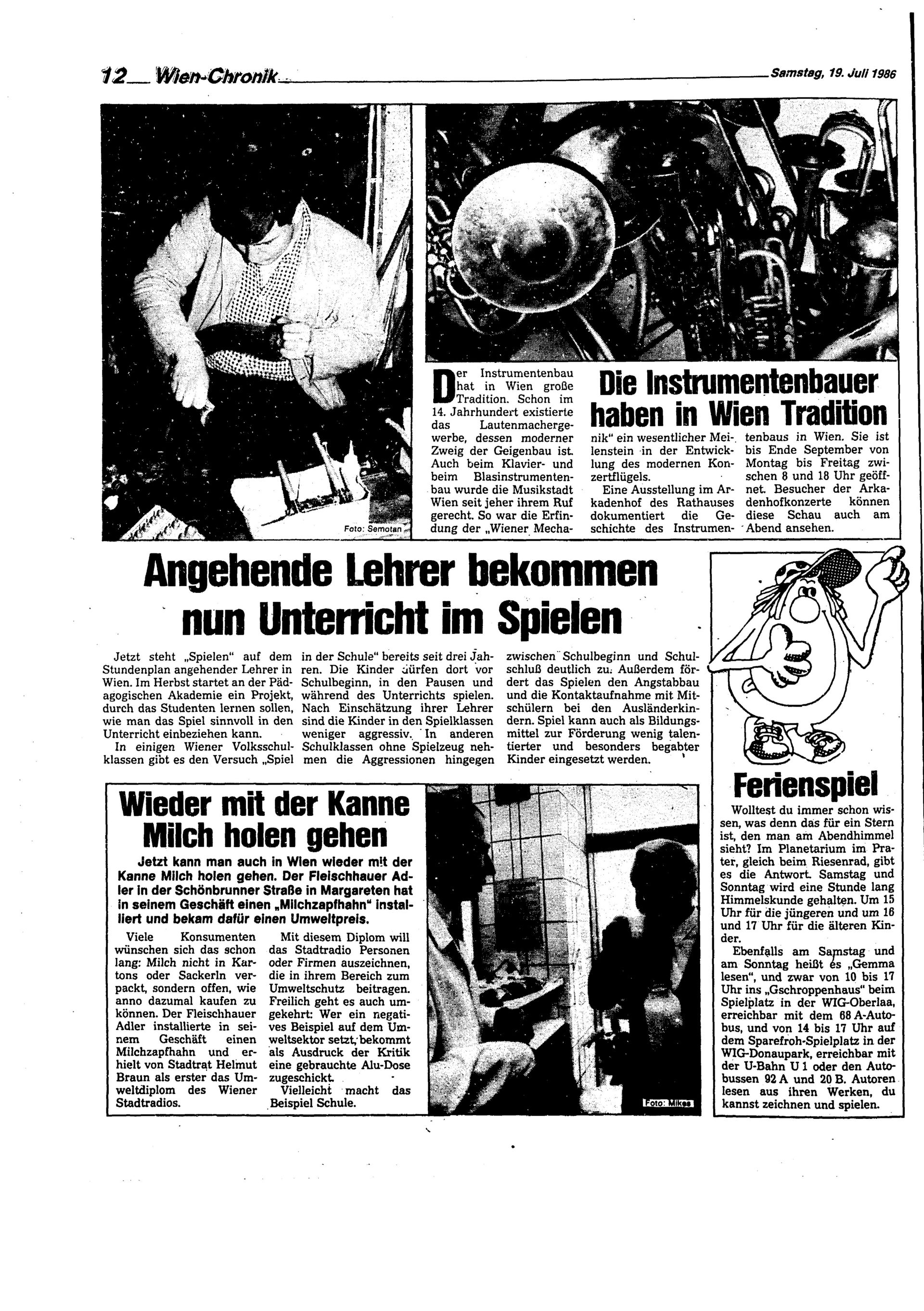 Ausgabe Sa. 19.07.1986, Seite 12
